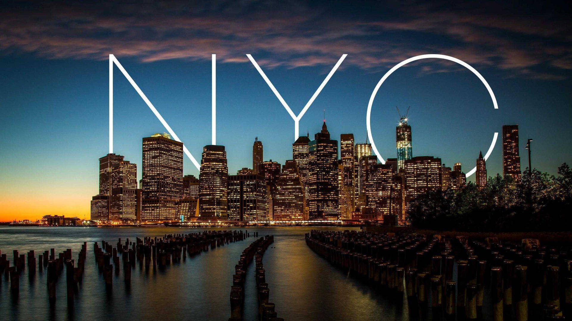 1920x1080 Download New York City With Nyc Text Wallpaper