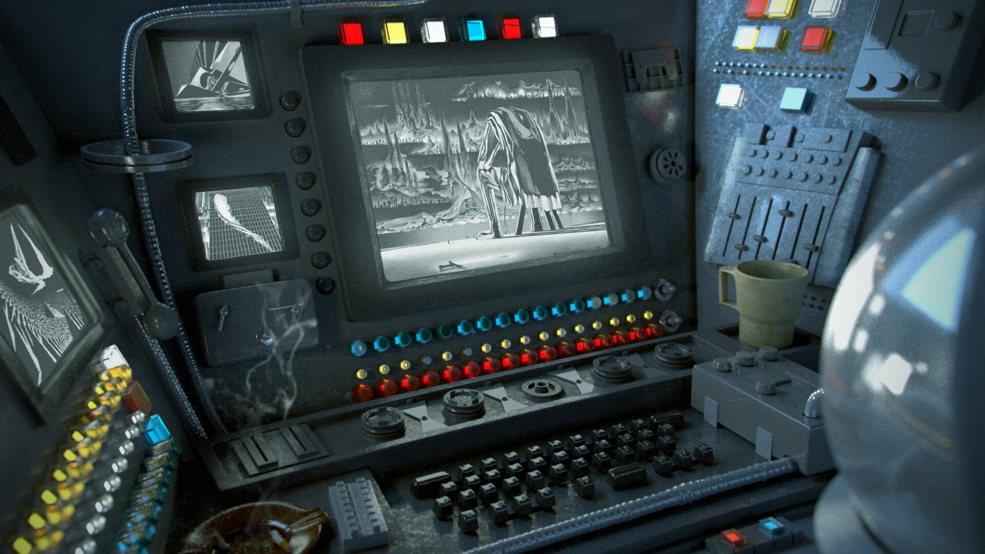 1920x1080 ArtStation Still life spaceship cockpit