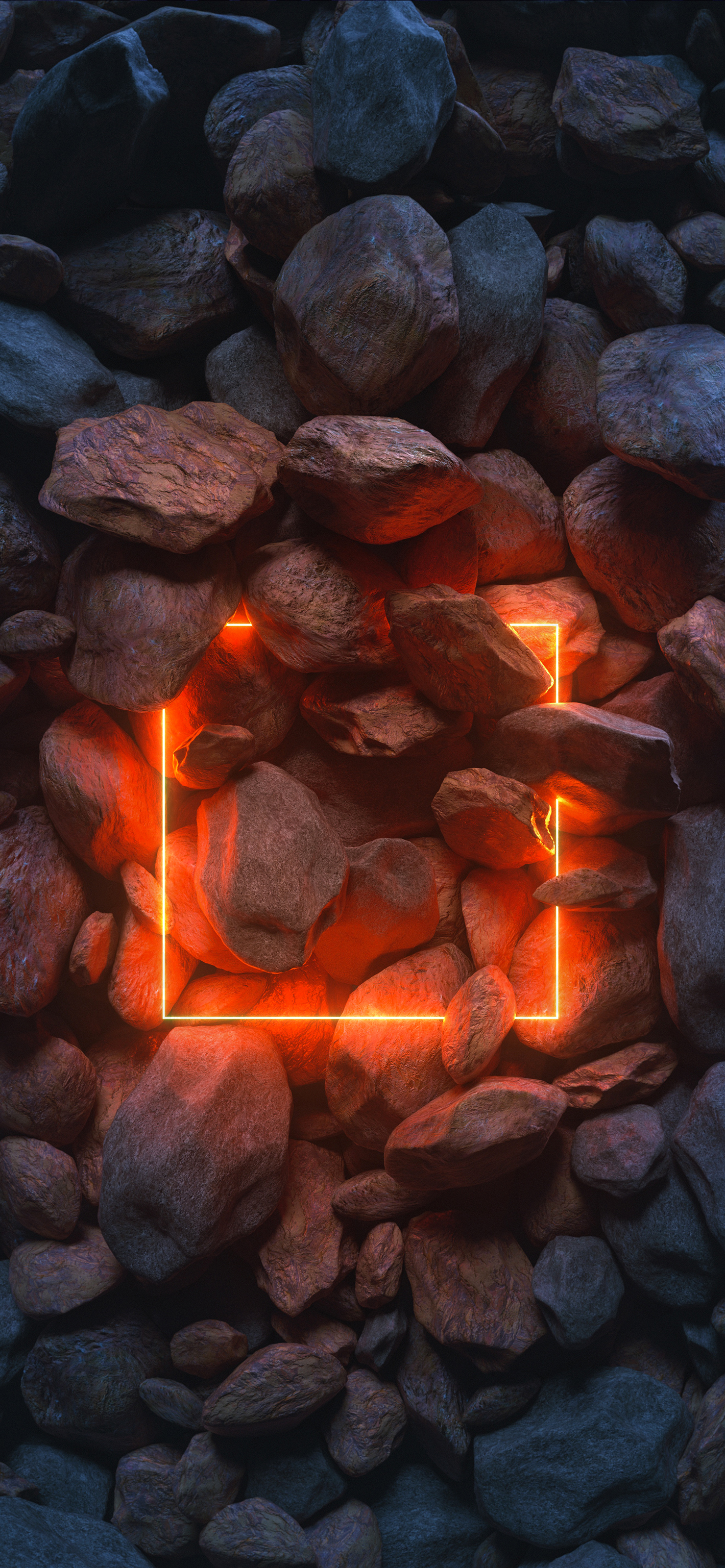 1420x3073 Red Neon and Stones Wallpapers Central
