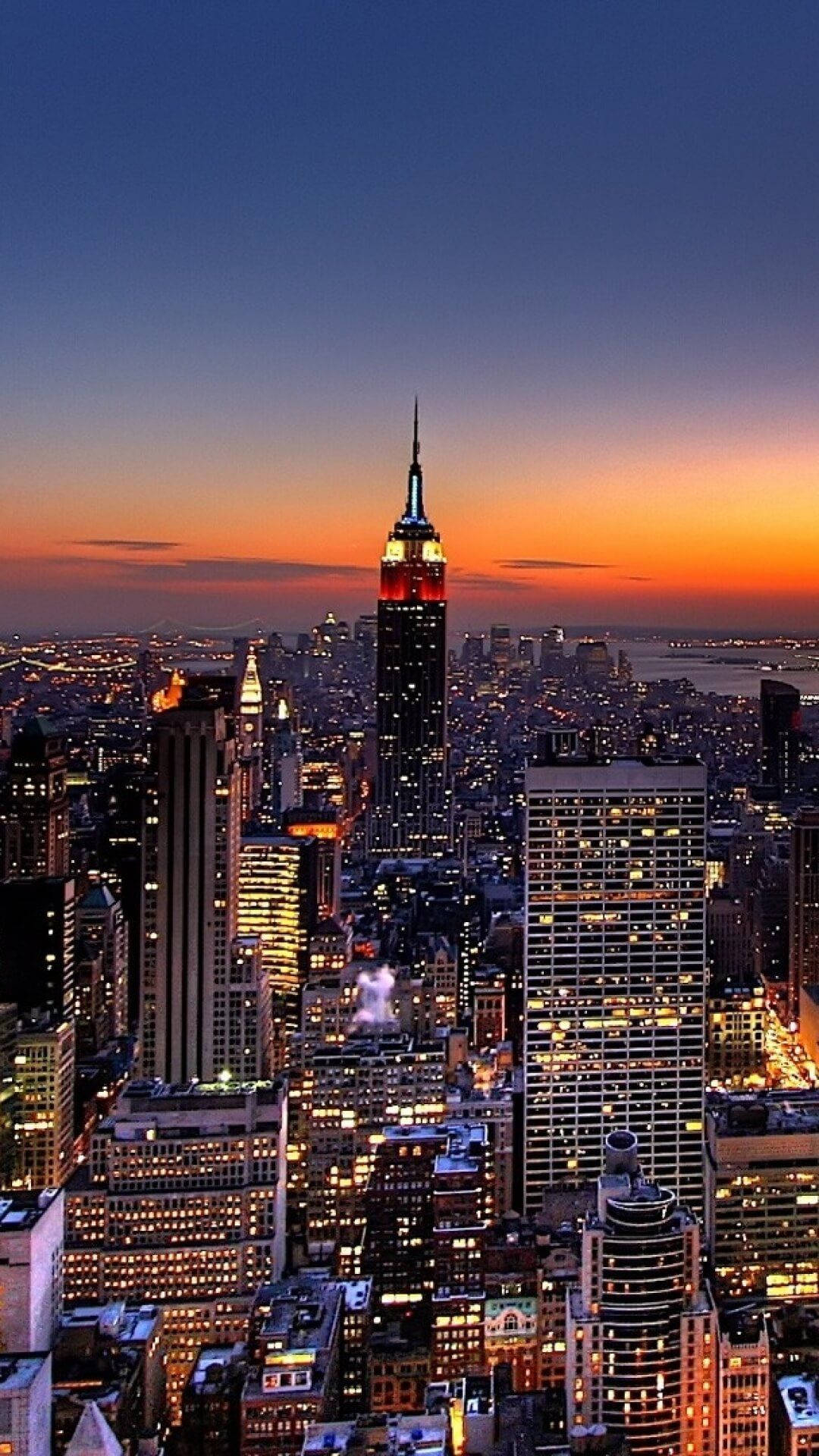 1080x1920 Download Empire State Building New York Sunset Wallpaper