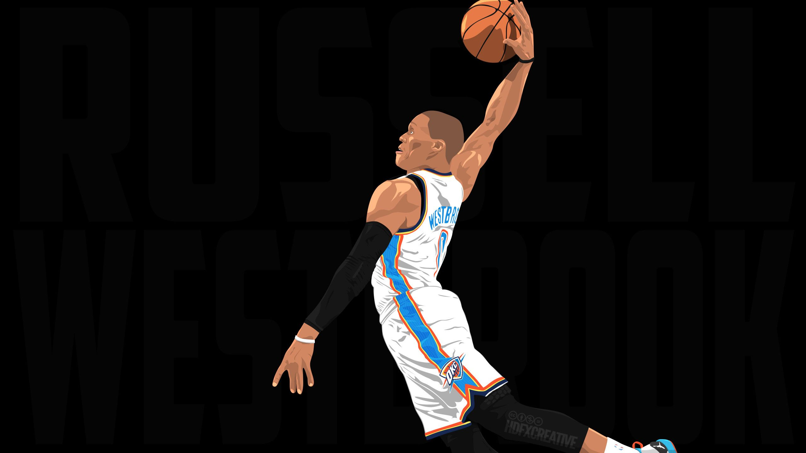 2560x1440 Russell Westbrook Dunks Wallpapers