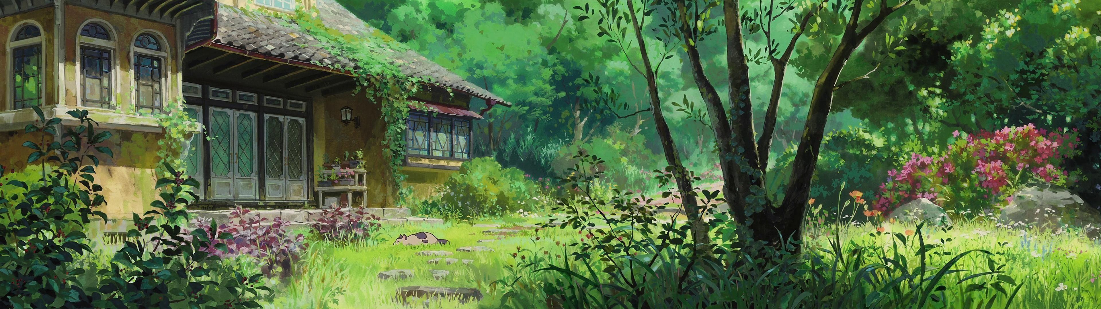 3840x1080 10 Most Popular Studio Ghibli Dual Monitor Wallpaper FULL HD 1920&Atilde;&#151;1080 For PC Desktop | Studio ghibli background, Anime scenery, Ghibli art