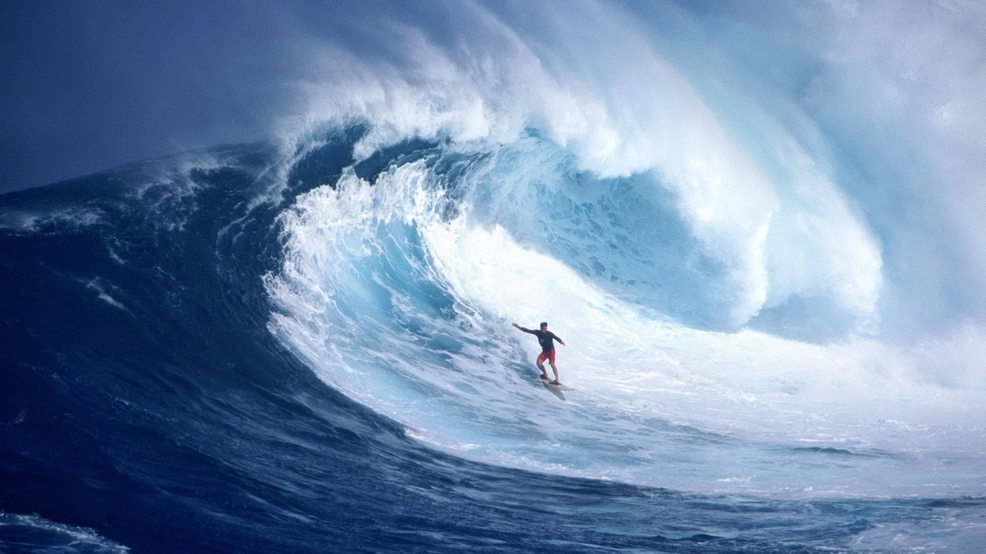 1920x1080 Surfer surfing huge ocean waves, waves, sea, surfing, sport HD wallpaper |