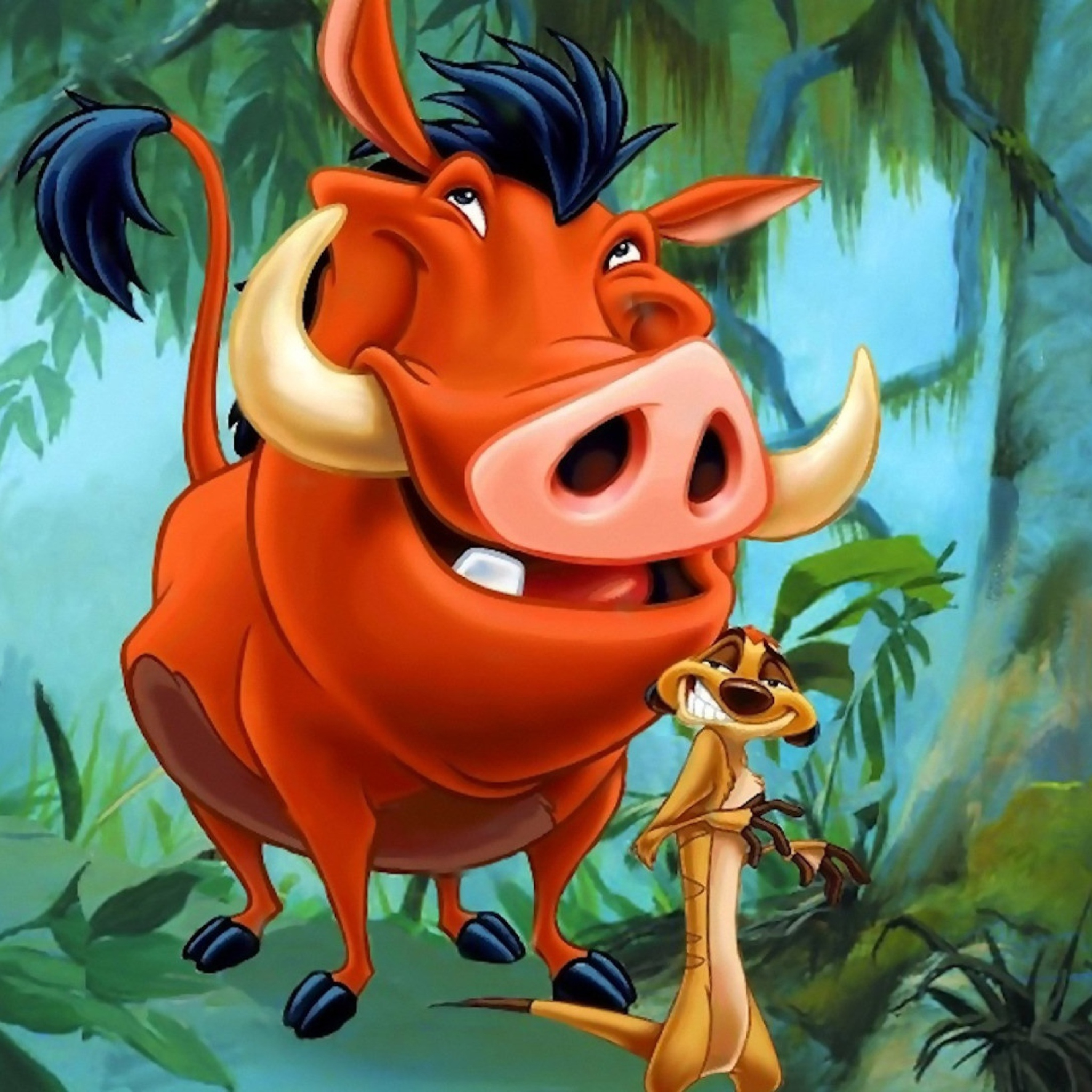 2048x2048 Timon and Pumbaa Wallpaper for