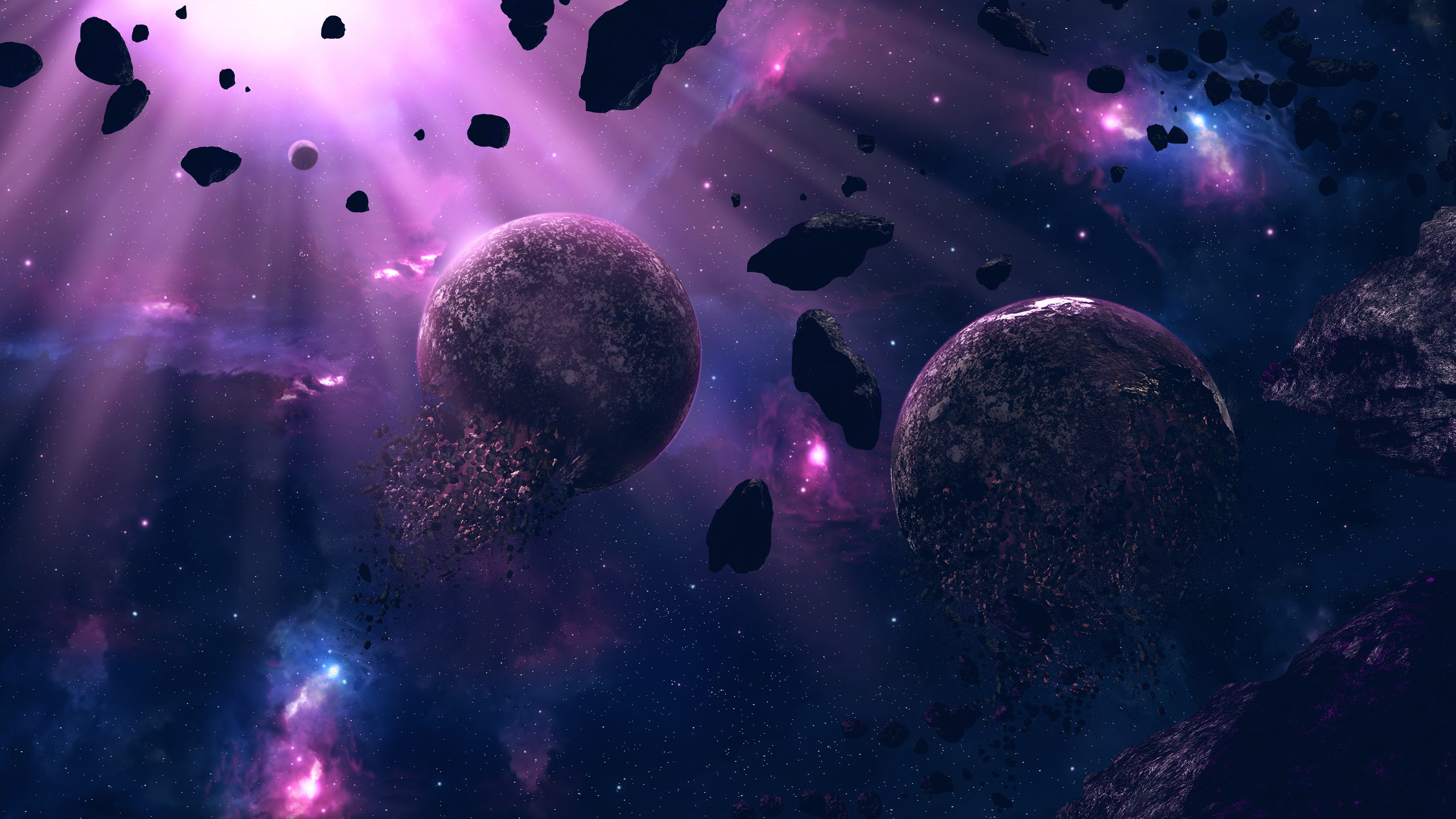 3840x2160 Purple Space Explosi