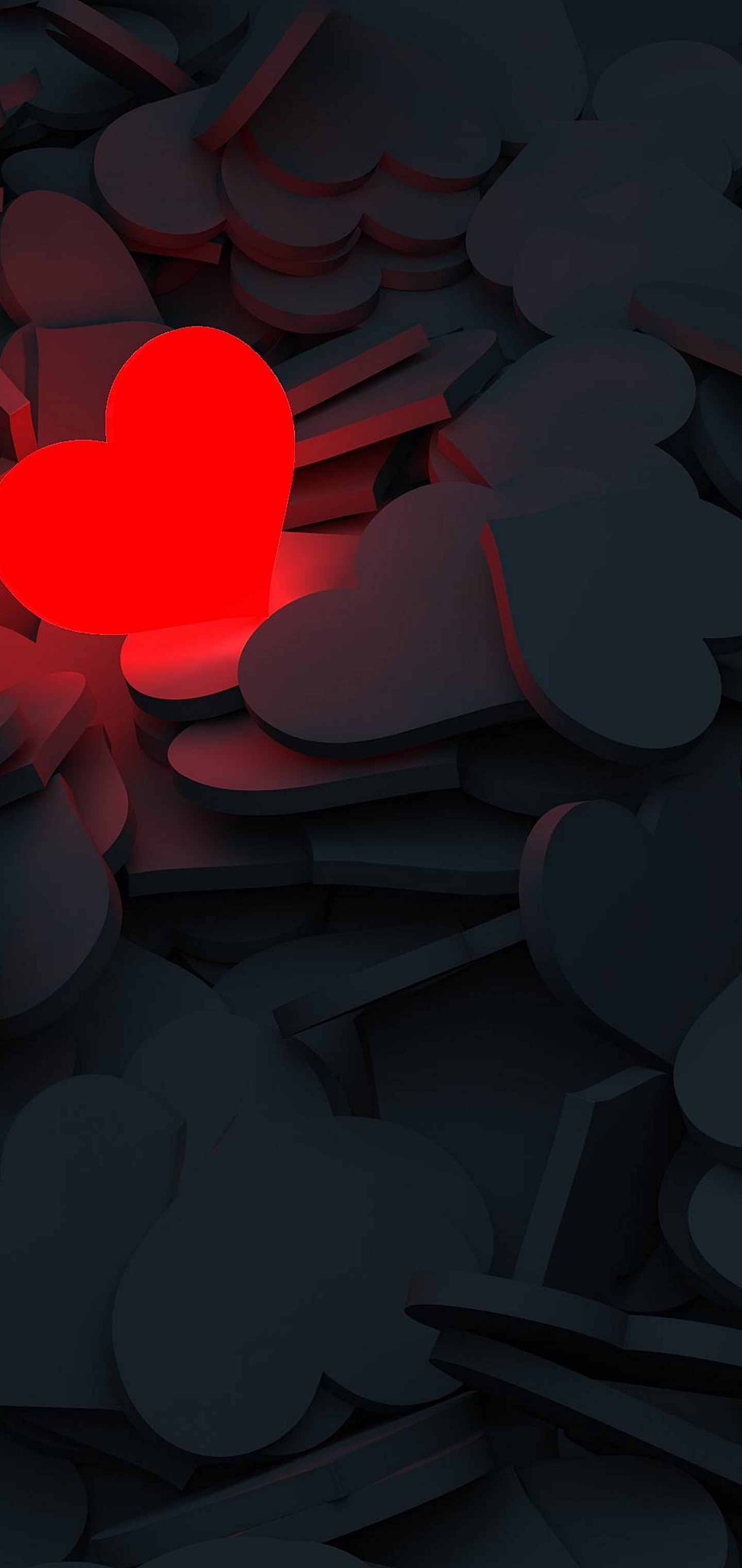 1440x3040 Lightning Love Red Heart Wallpaper [