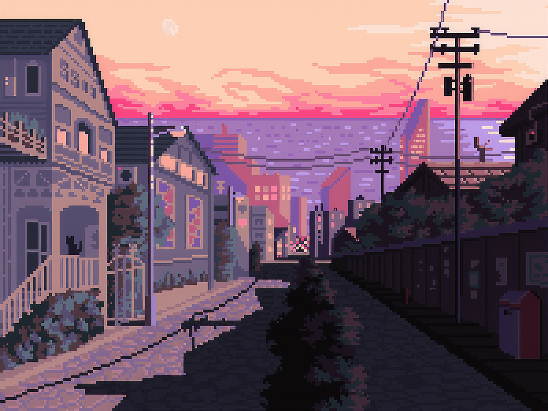 1920x1440 Late Afternoon Pixel Art, HD Artist, 4k Wallpapers, Images, Backgrounds, Photos and Pictures