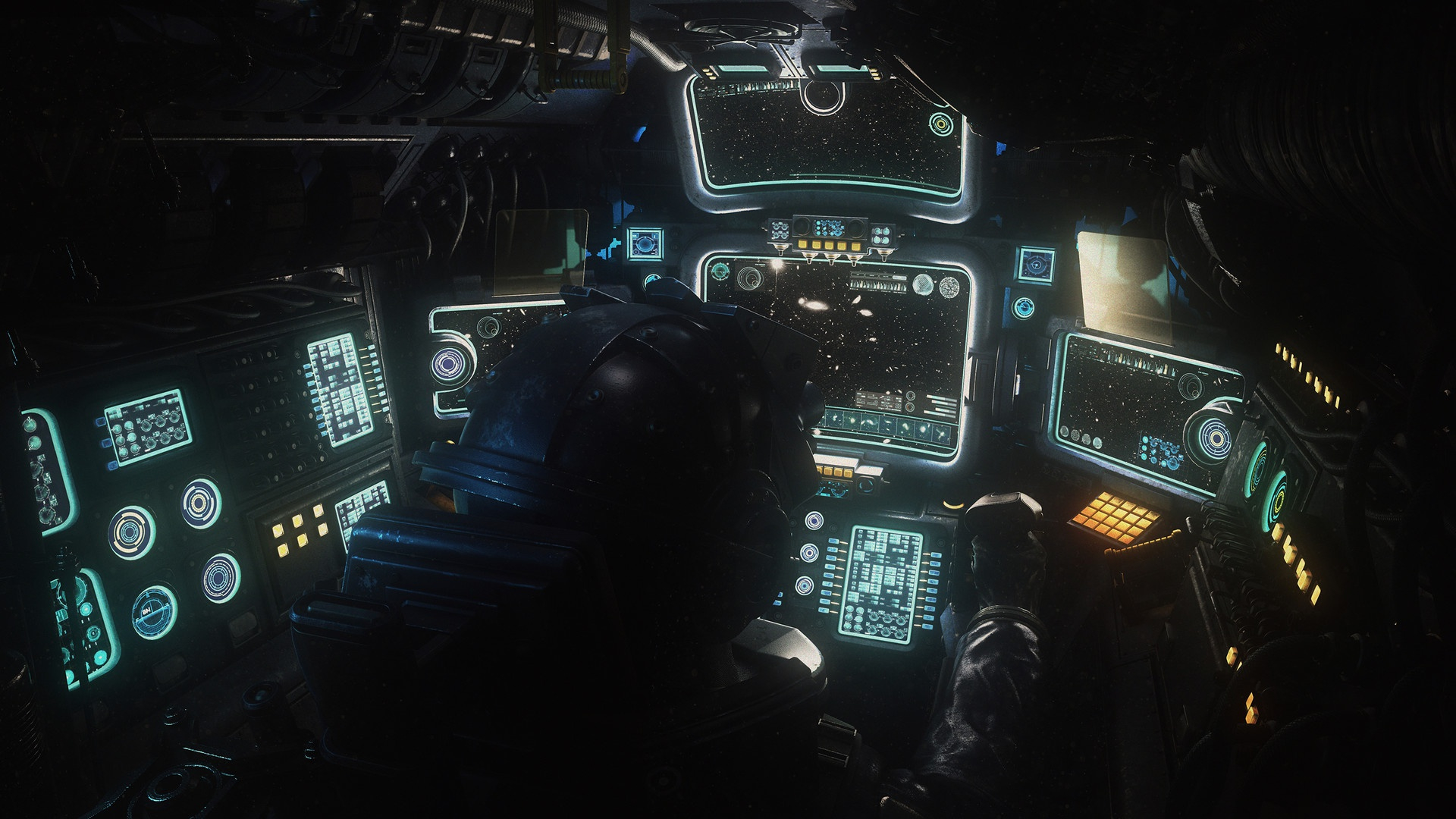 1920x1080 cockpit, science fiction, spaceship, vehicle, digital art | Wallpaper