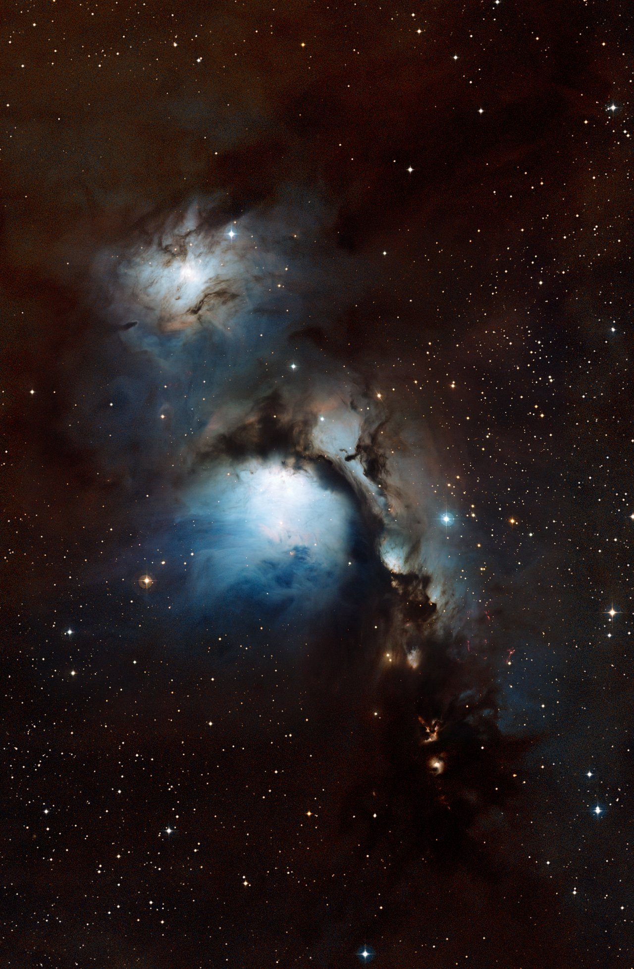1280x1955 Sifting through Dust near Orion's Belt (mouseover comparison) | ESO