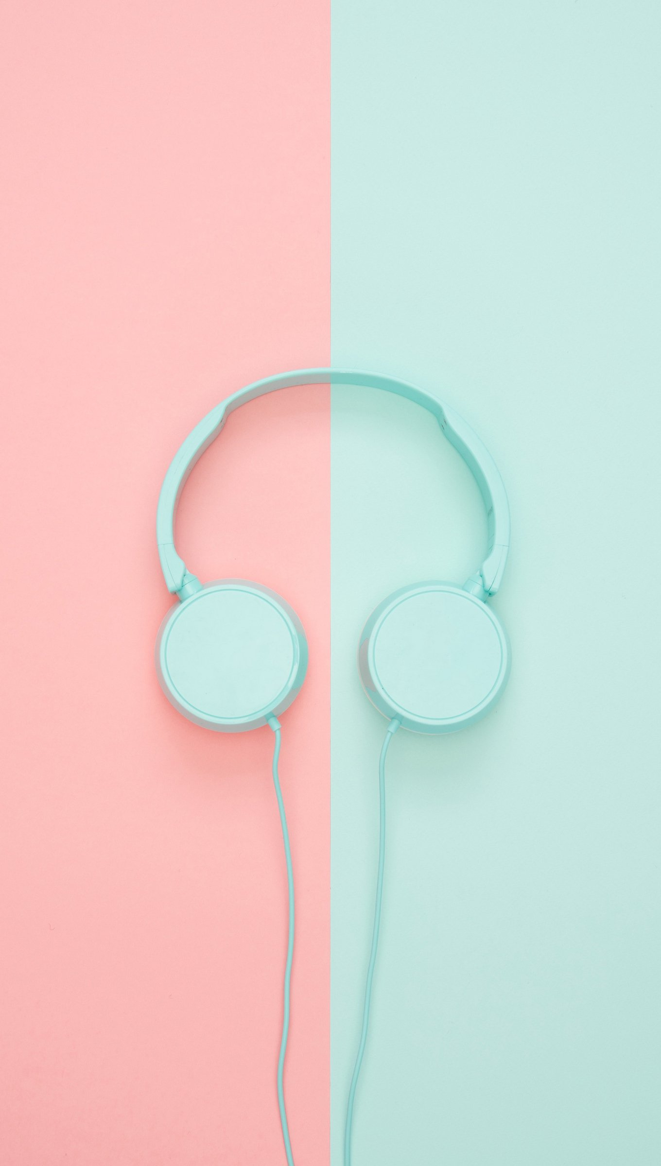 1360x2400 Headphones in pastel pink and blue Wallpaper 4k Ultra HD ID:3844