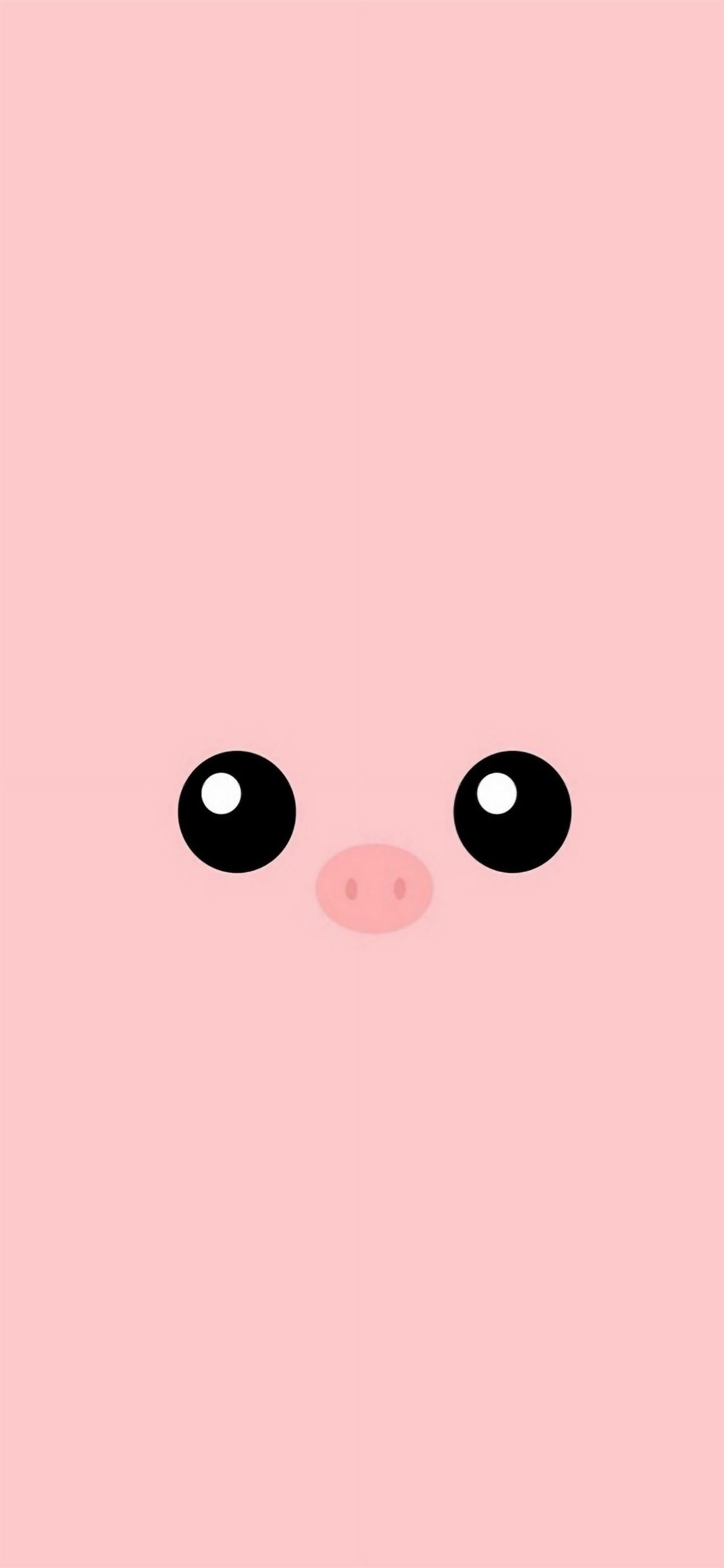 1242x2688 Minimal Pink Piggy Cute Eyes iPhone Wallpapers Free Download