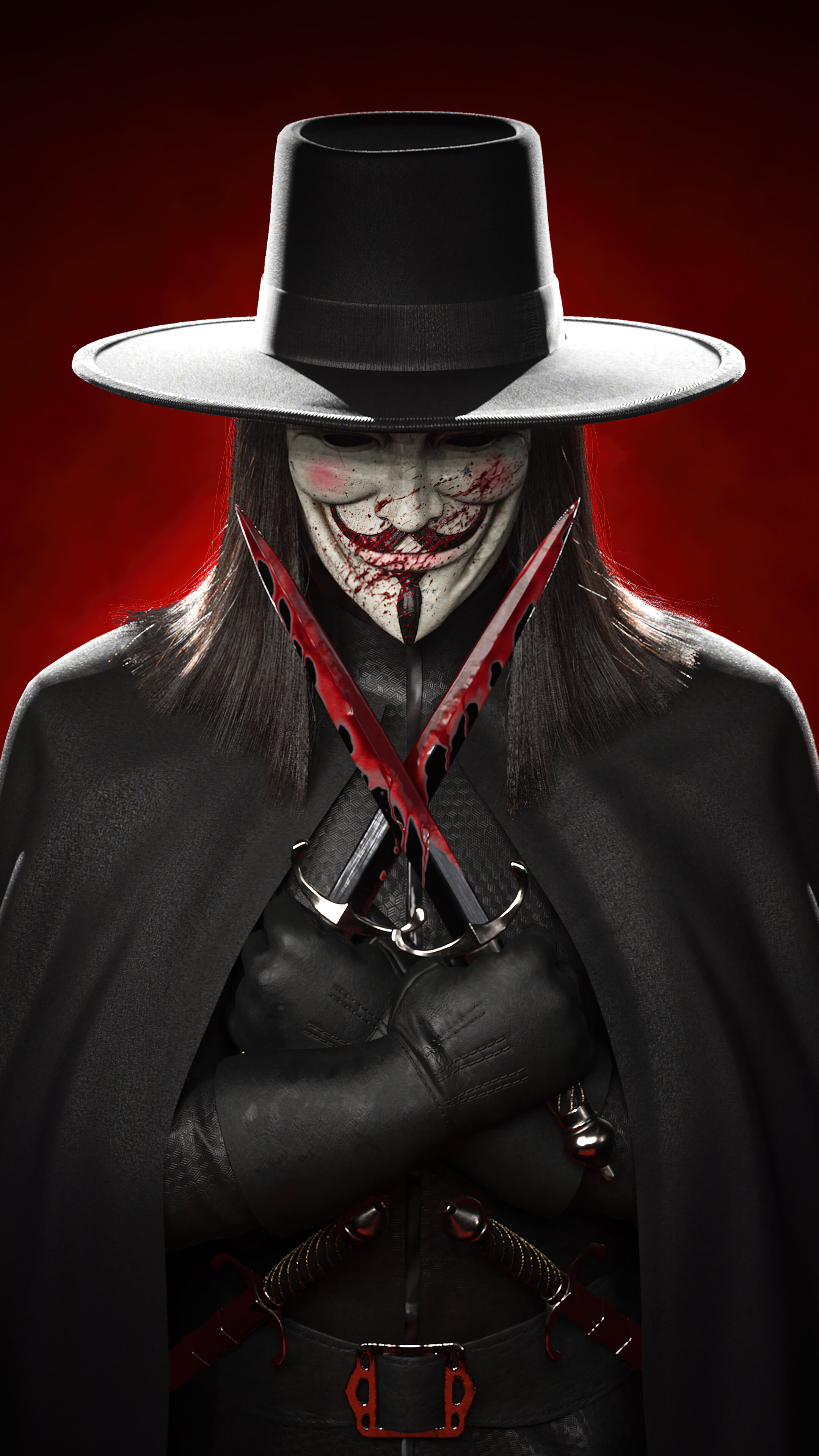 2160x3840 V for Vendetta Dagger Anonymous Mask Phone iPhone 4K Wallpaper free Download
