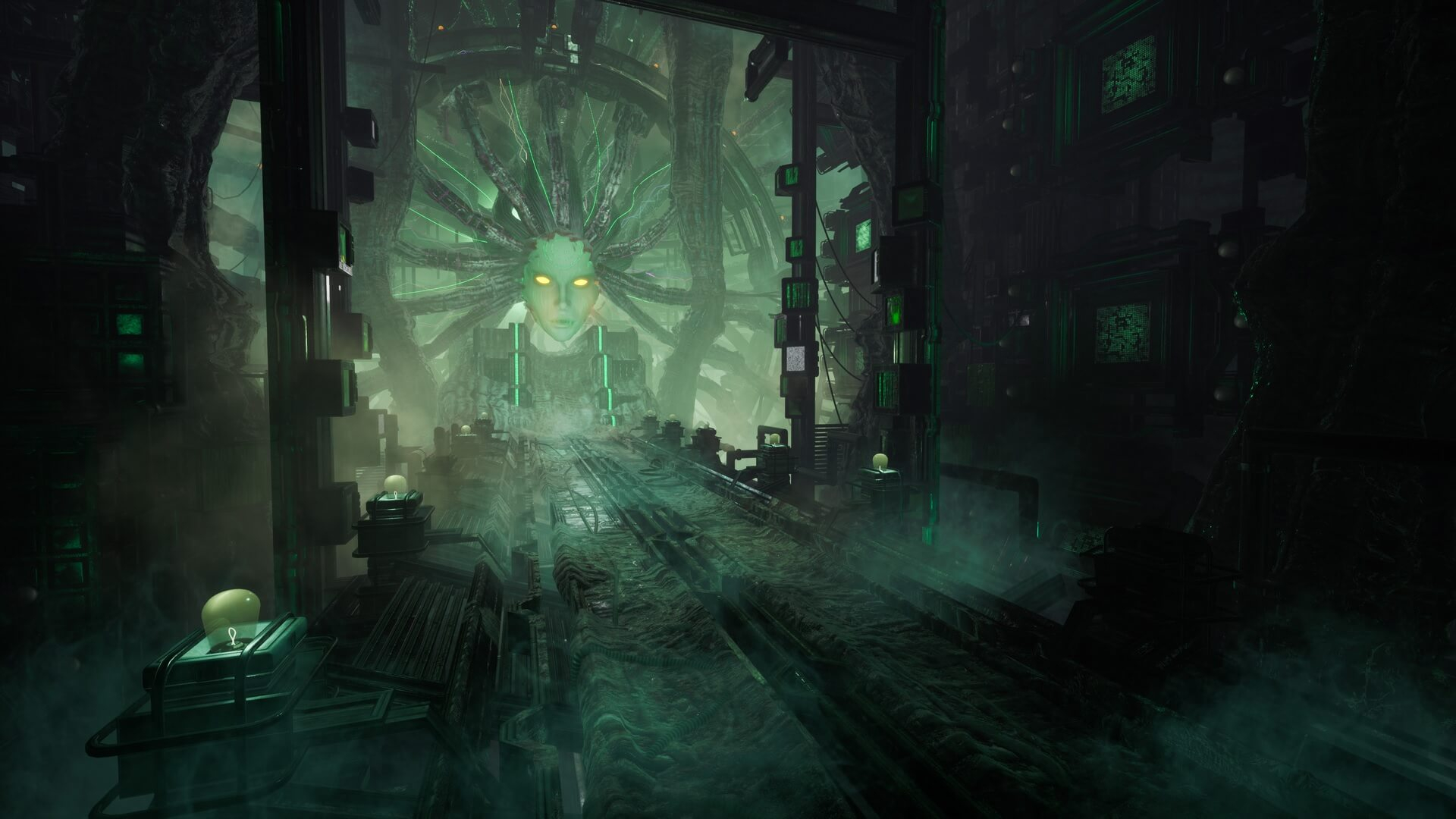 1920x1080 Sledgehammer Games' environment artist creates a beautiful System Shock 2-inspired Shodan scene in Unreal Engine 4