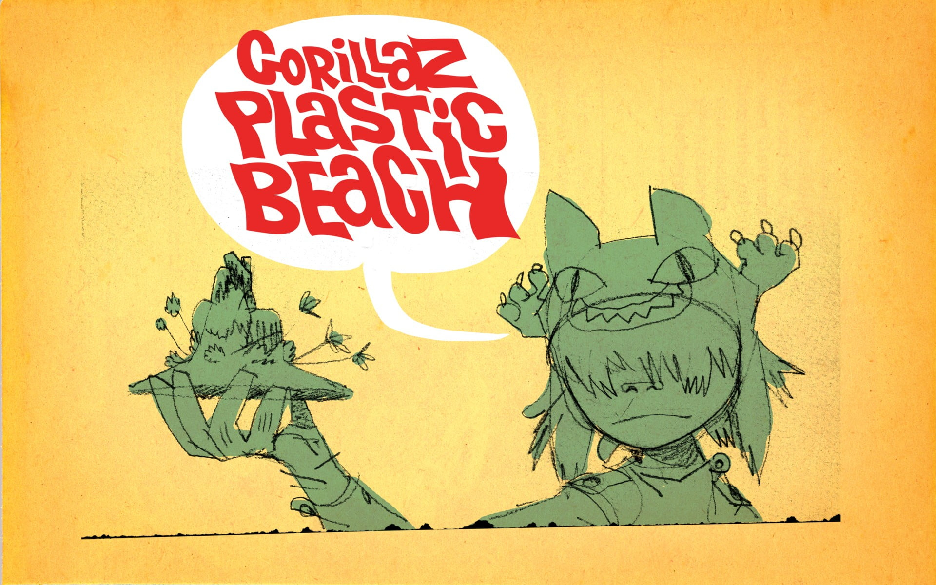 1920x1200 Gorillaz Plastic Beach poster HD wallpaper