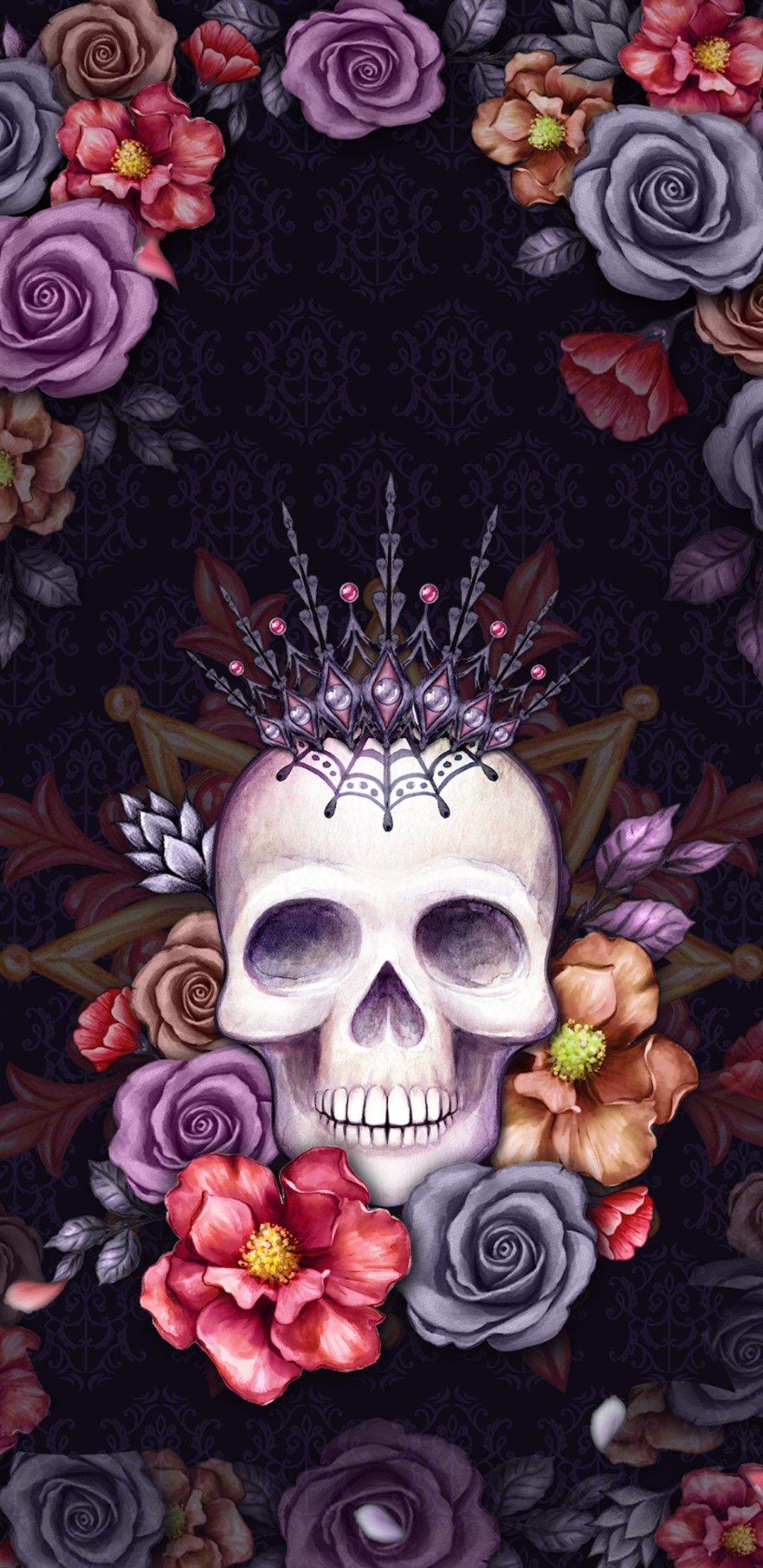 1080x2220 By Artist | Sugar skull wallpaper, Sugar skull art, Skull wallpaper