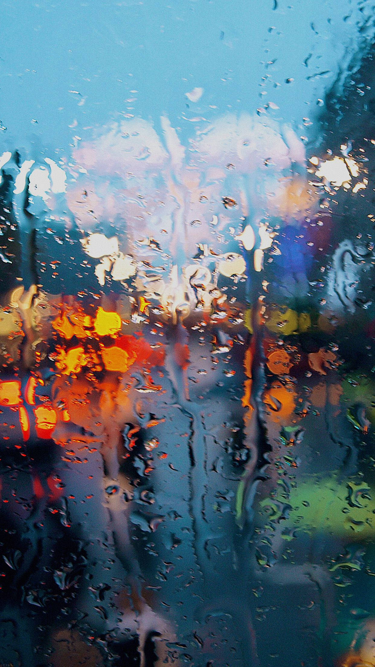 1242x2208 Download Rain On Window Glass Iphone Wallpaper