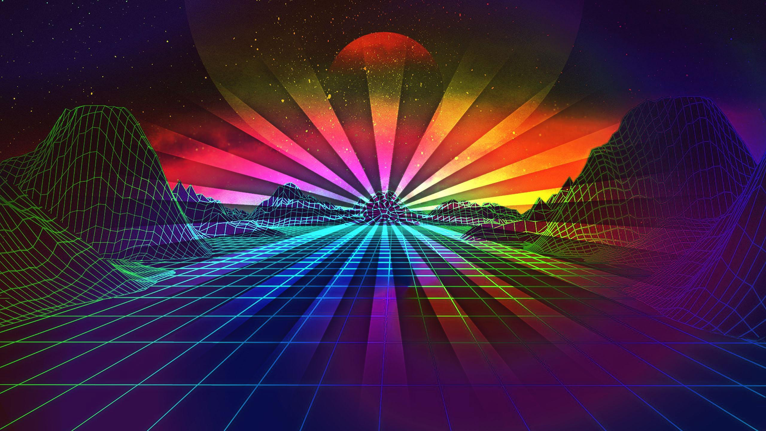 2560x1440 Retro Rainbow Wallpapers Top Free Retro Rainbow Backgrounds