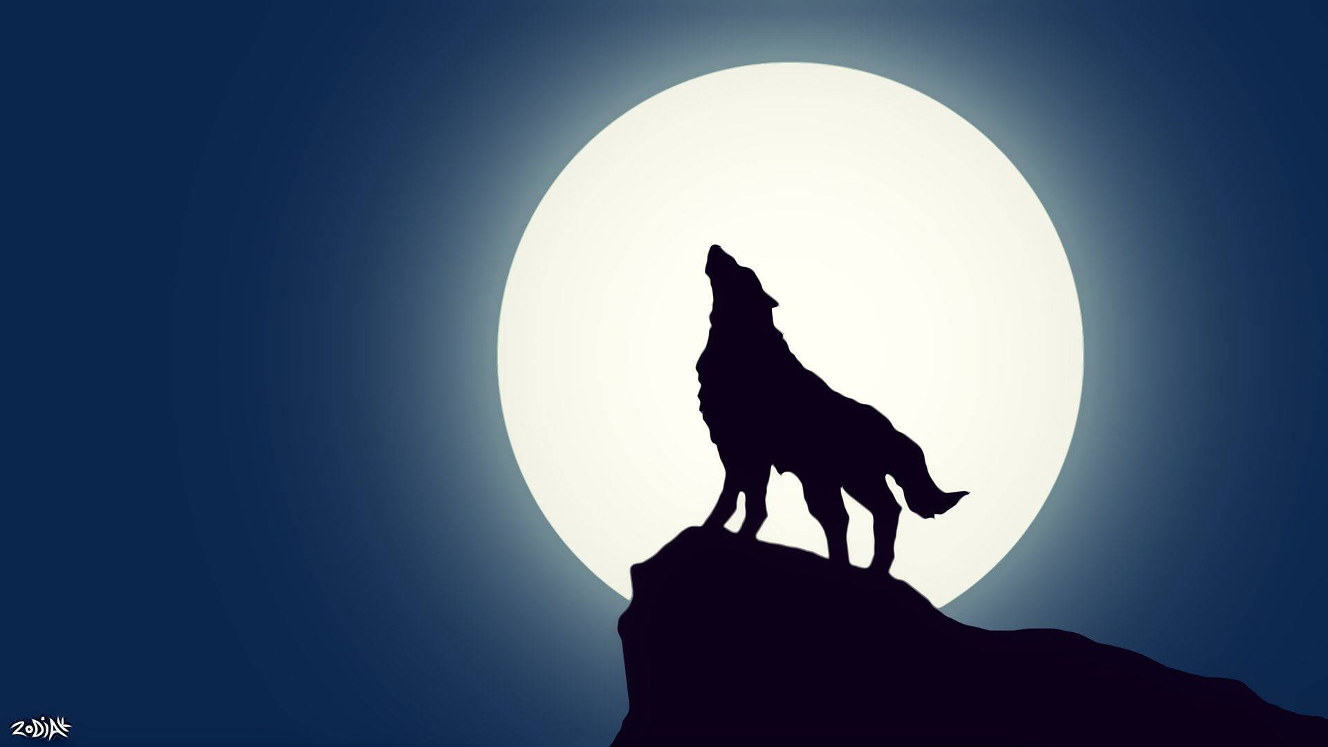 1920x1080 Download Simple Wolf Howling Wallpaper