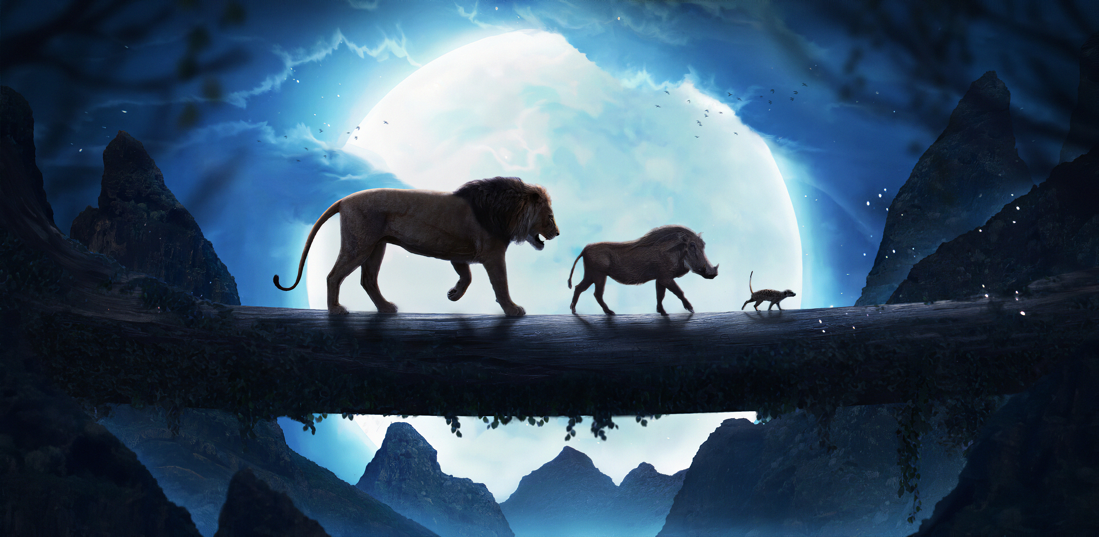 3840x1876 The Lion King Simba Pumbaa Timon, HD Movies, 4k Wallpapers, Images, Backgrounds, Photos and Pictures