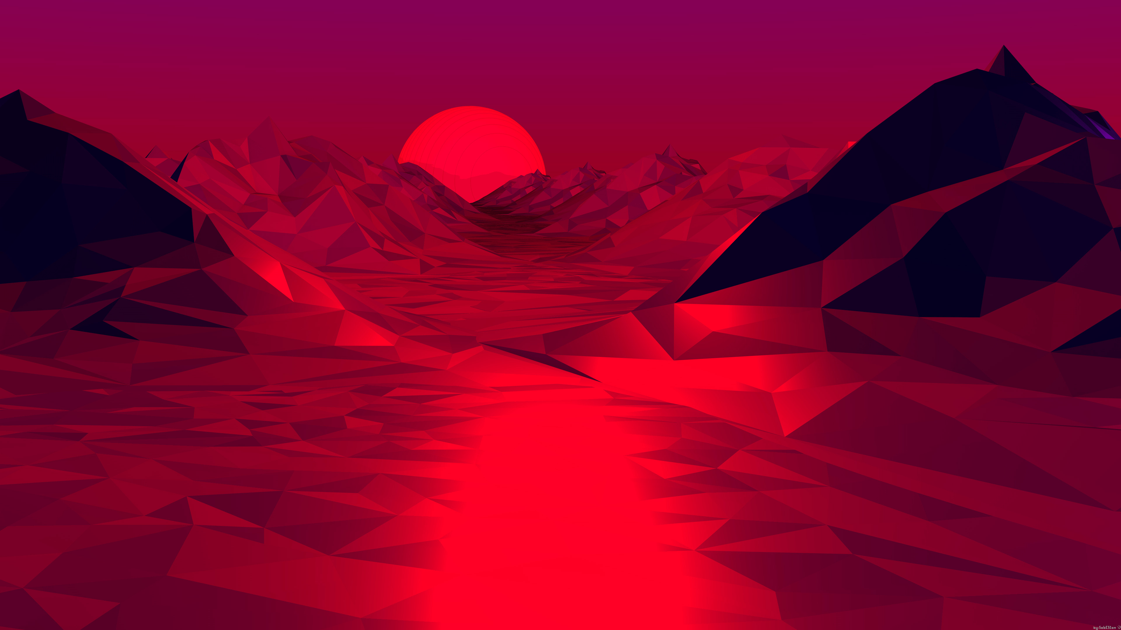 3840x2160 Low Poly Red 3d Abstract 4k, HD Abstract, 4k Wallpapers, Images, Backgrounds, Photos and Pictures