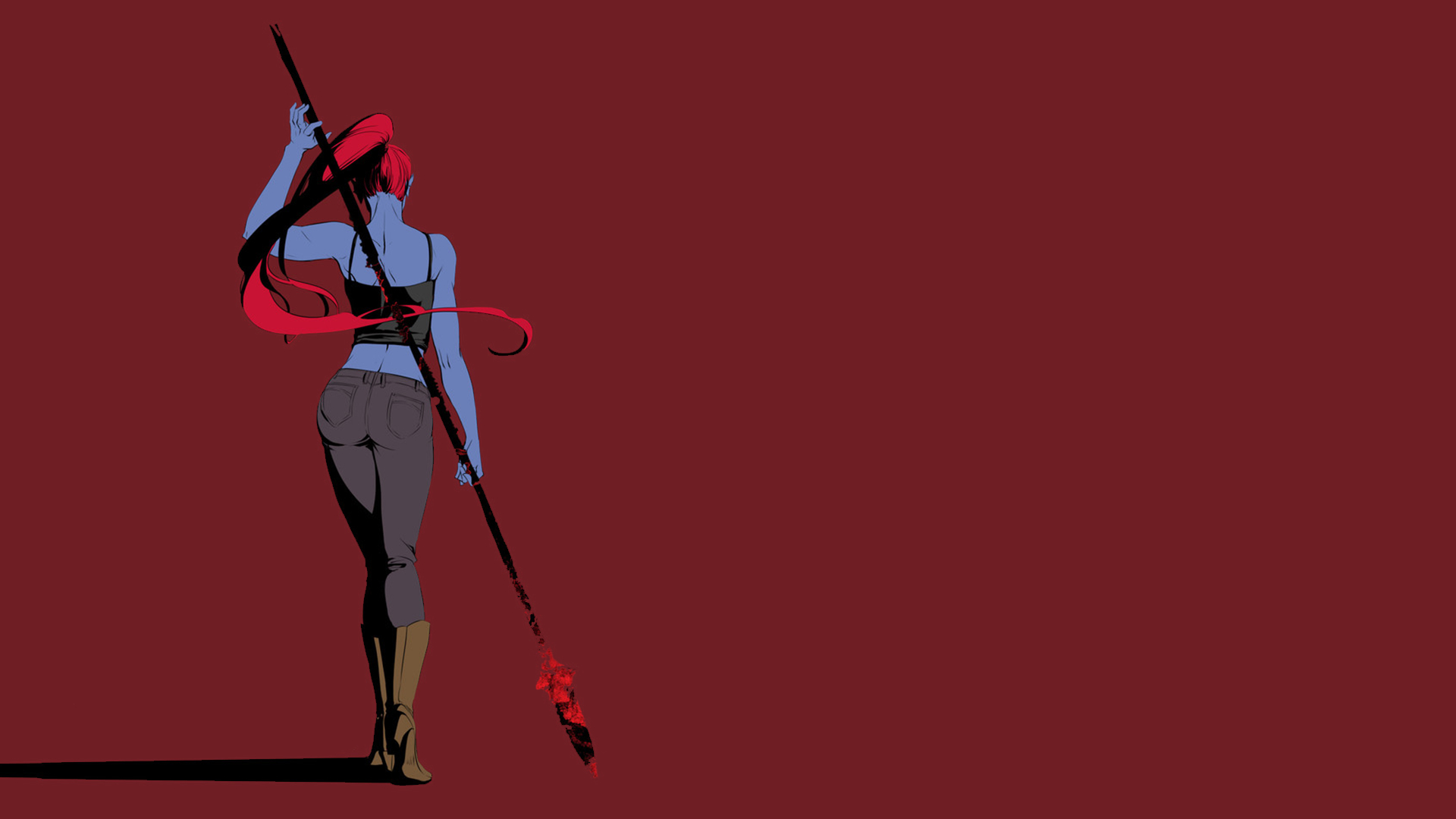 1920x1080 Wallpaper : Undertale, Undyne, simple background, video games, red background persepaavo 1384789 HD Wallpapers