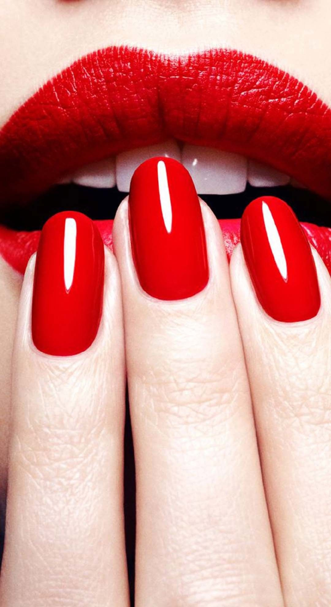 1080x1980 Nails Wallpaper for iphone 5s | Red nails, Hair and nails, Glitter lips