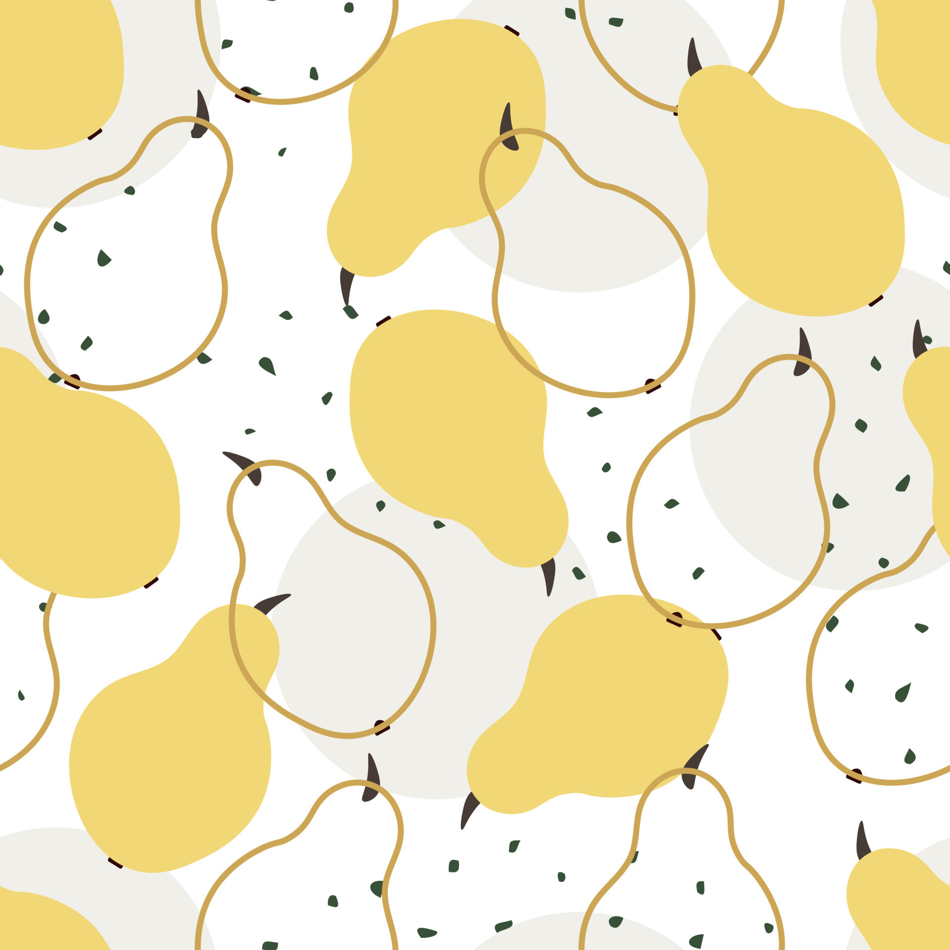 1920x1920 Abstract pear seamless pattern. Background for wallpapers, textiles, papers, fabrics, web pages. Fruit ornament, vintage style. 9213743 Vector Art