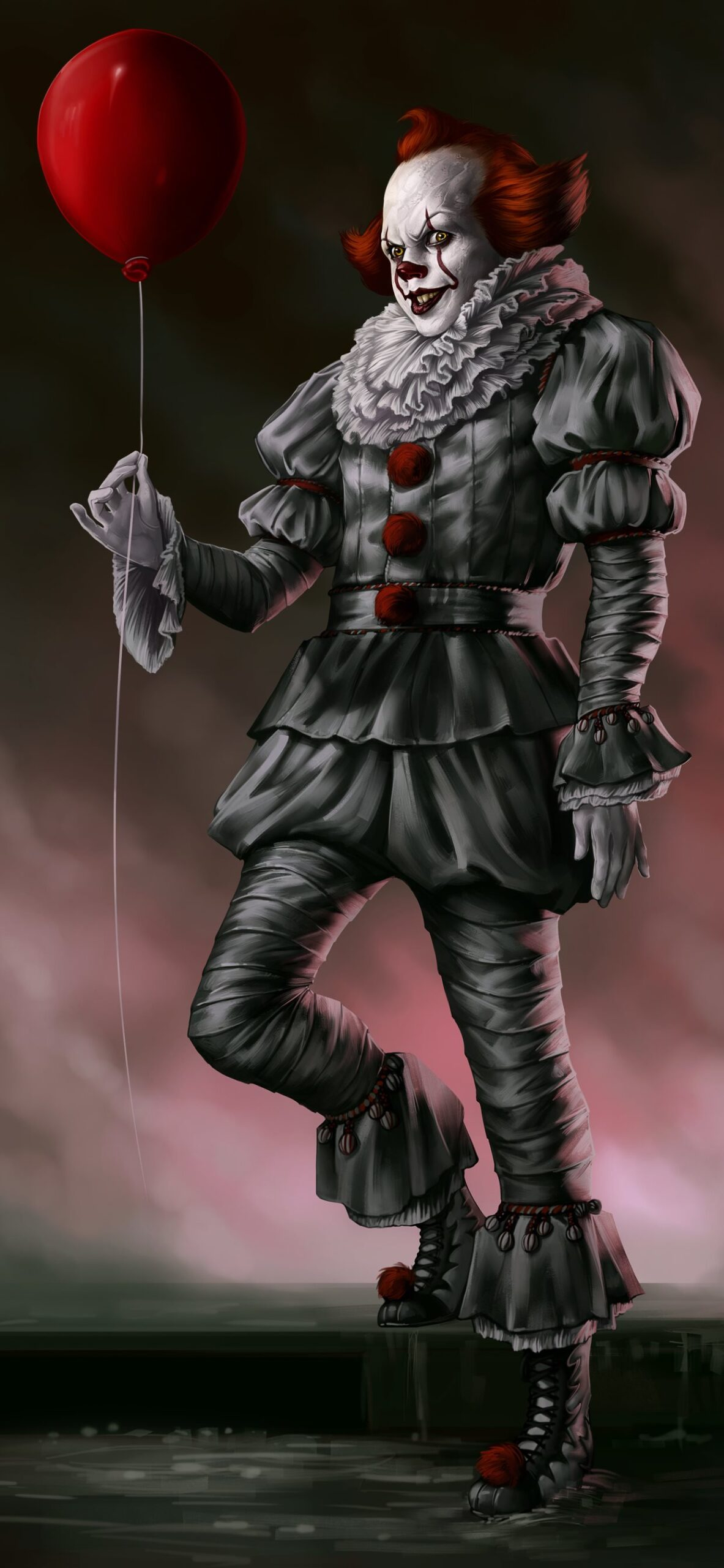 1183x2560 Background Scary Clown Wallpaper