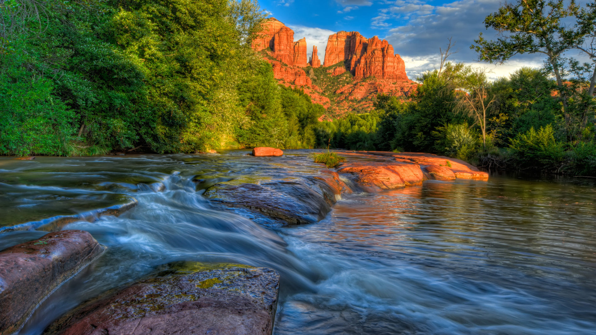 1920x1080 Sedona Arizona Usa Red Rock Cathedral Butte From Oak Creek