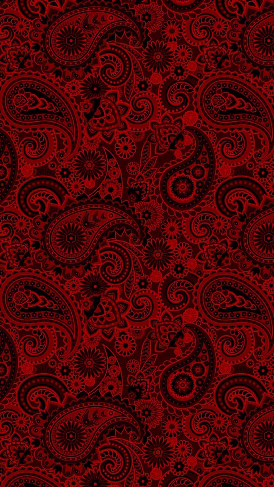 1080x1920 Red Paisley Wallpapers Top Free Red Paisley Backgrounds