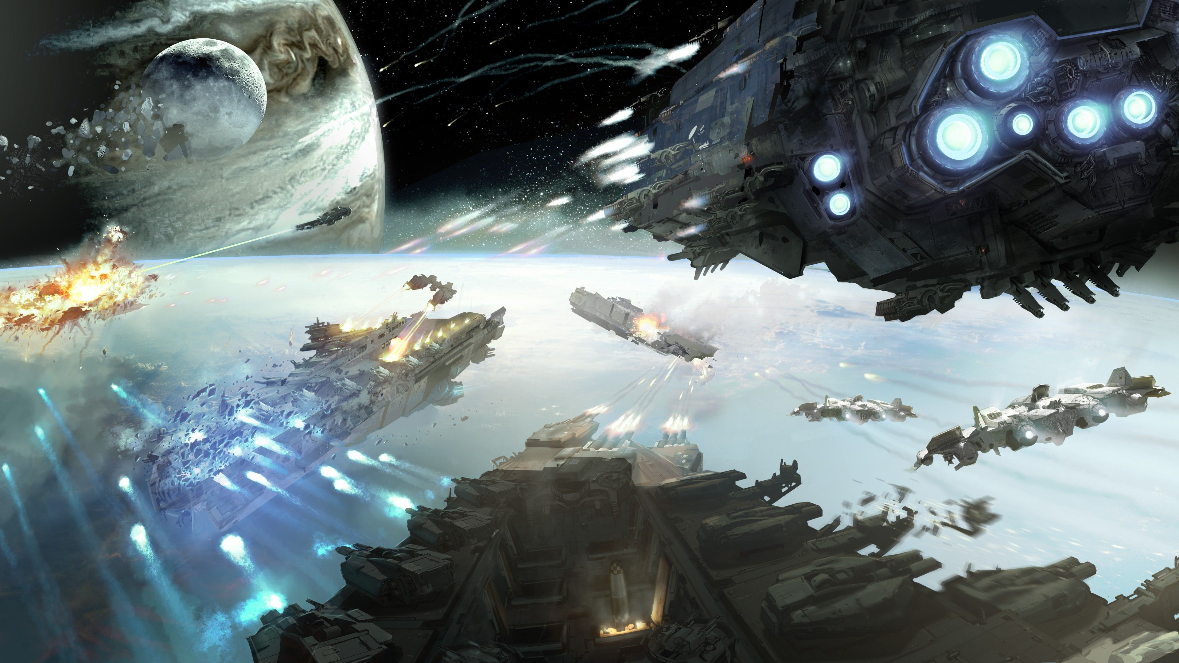 3840x2160 Space Battles Movies Wallpapers