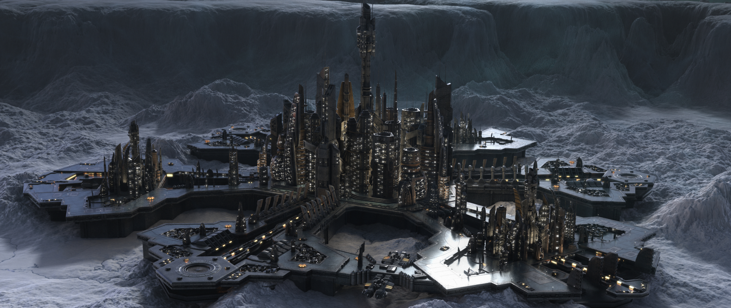 2560x1080 Atlantis, city of the Ancients