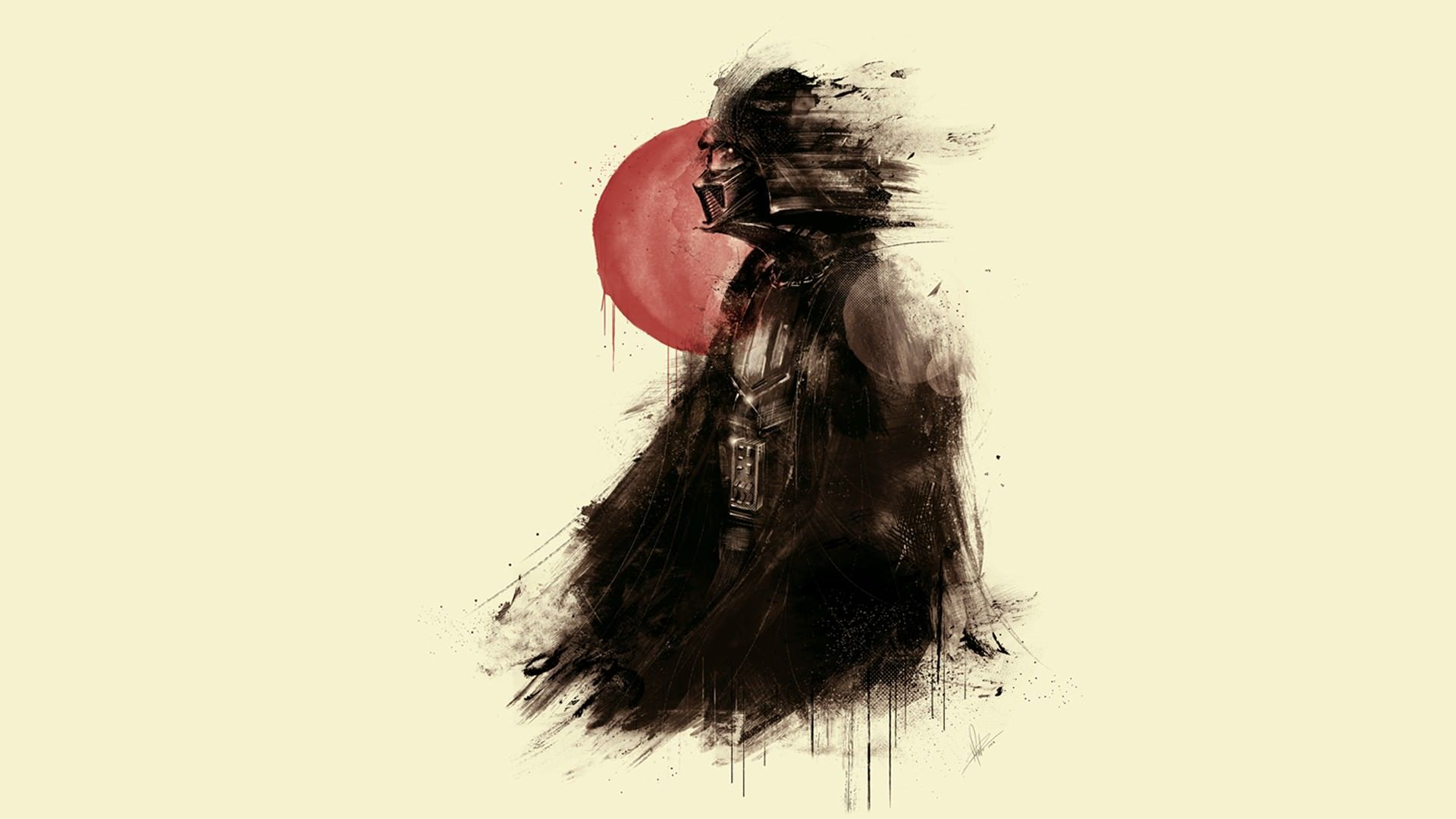 1920x1080 Produced by a Star Wars fan, this Darth Vader wallpaper has been created in an old Japanese artwork style. &acirc;&#128;&brvbar; | Star wars fan art, Star wars art, Star wars wallpaper