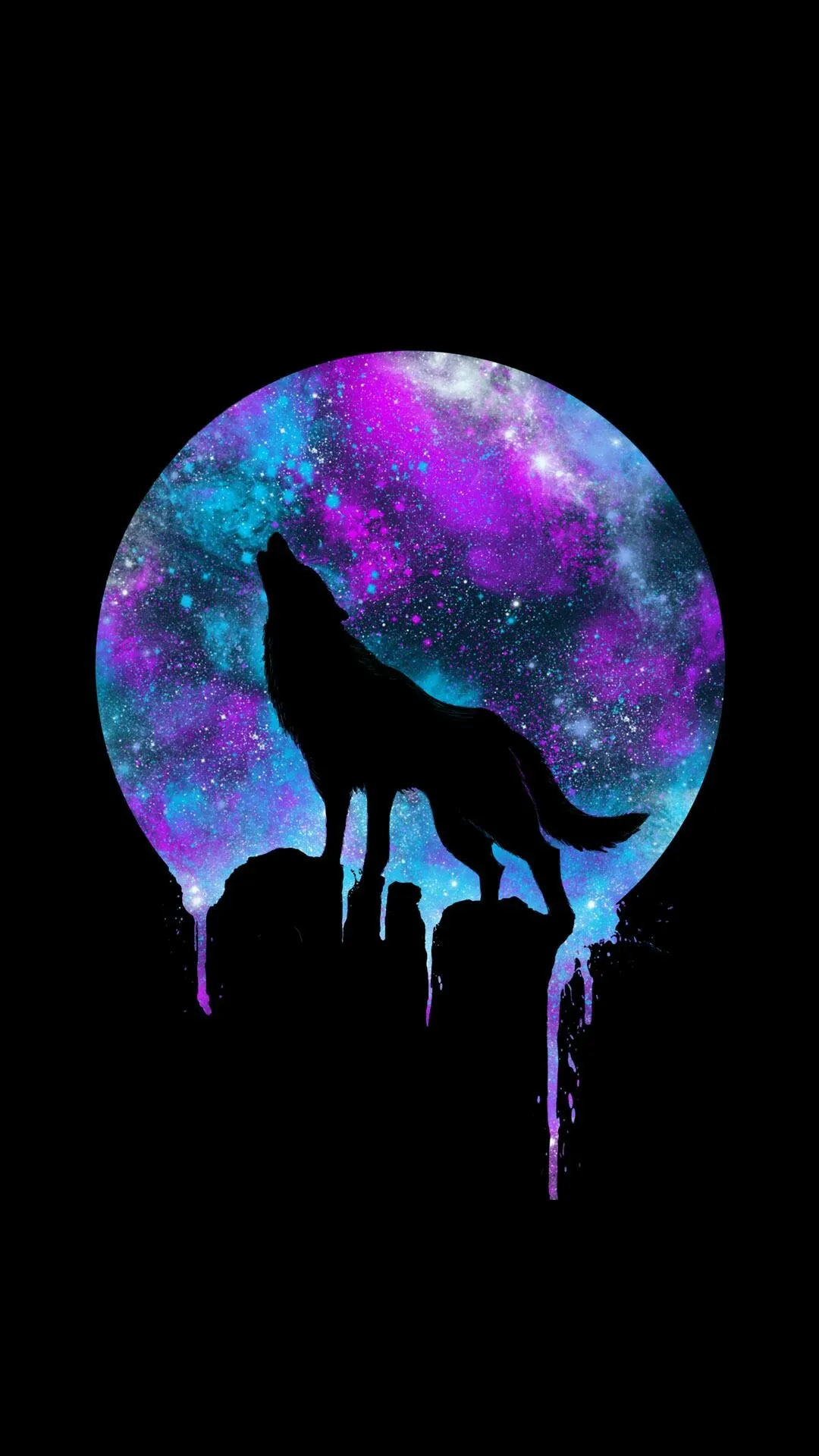 1080x1920 Wolf Howling at the Moon Galaxy Wallpapers For Tech