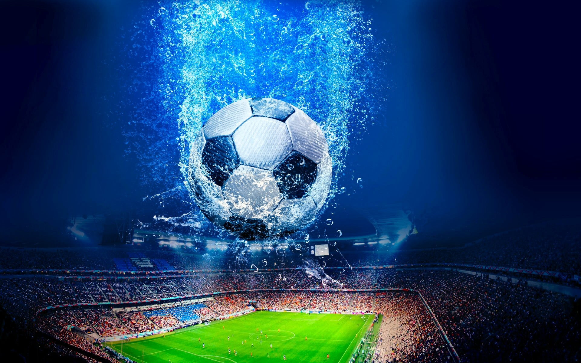 1920x1200 Soccer ball, soccer ball, digital art, balls, stadium HD wallpaper |