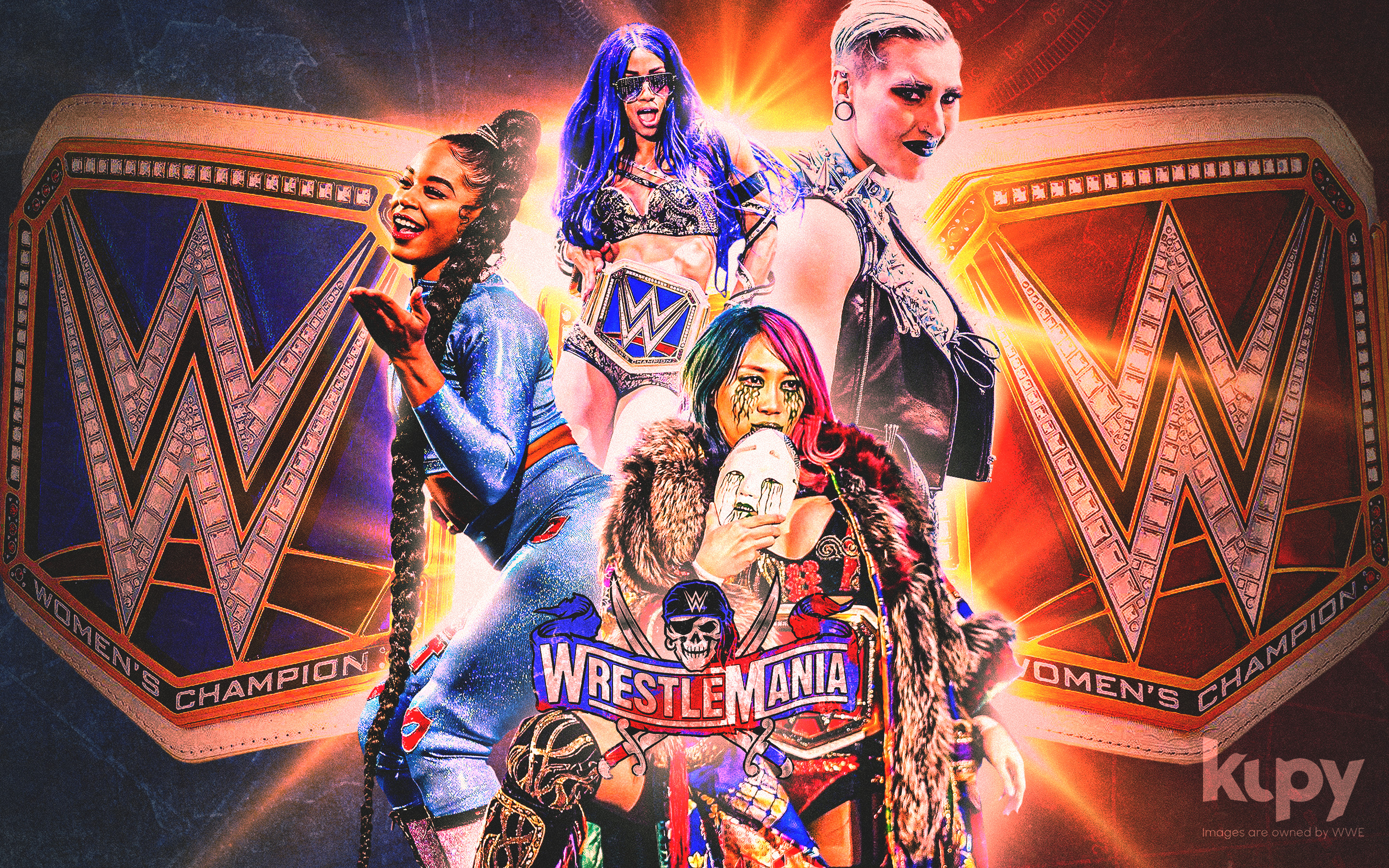 2880x1800 Road to WrestleMania 37: RAW \u0026 SmackDown Women's Championships wallpaper! Kupy Wrestling Wallpapers