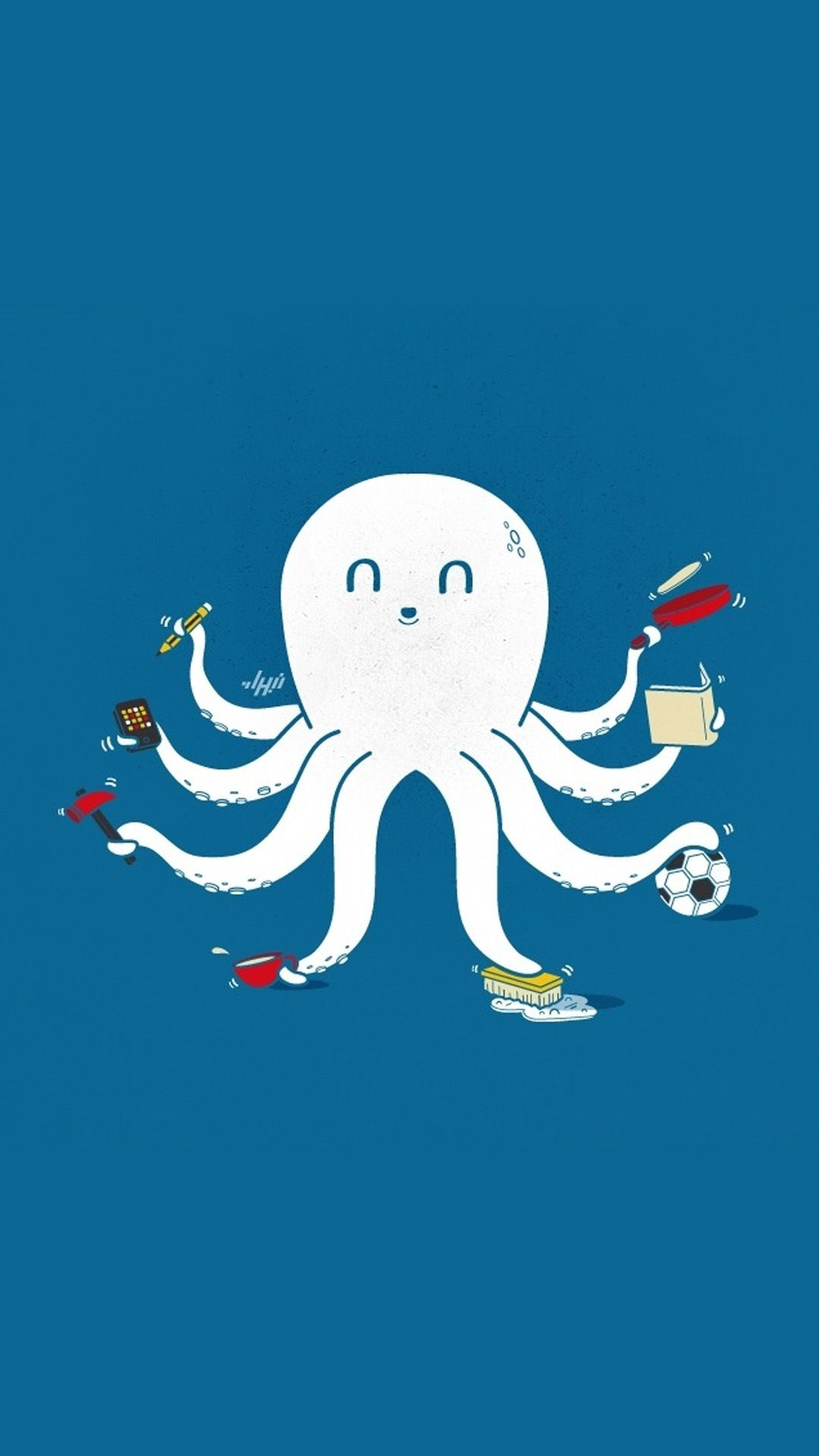 1080x1920 Octopus Multitask | Funny iphone wallpaper, Animal wallpaper, Cartoon wallpaper