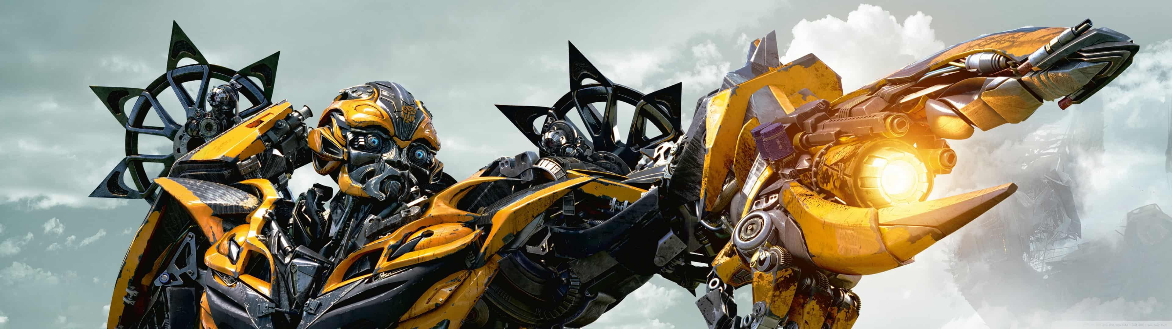 3840x1080 Transformers The Last Knight Bumblebee Dual Monitor Wallpaper
