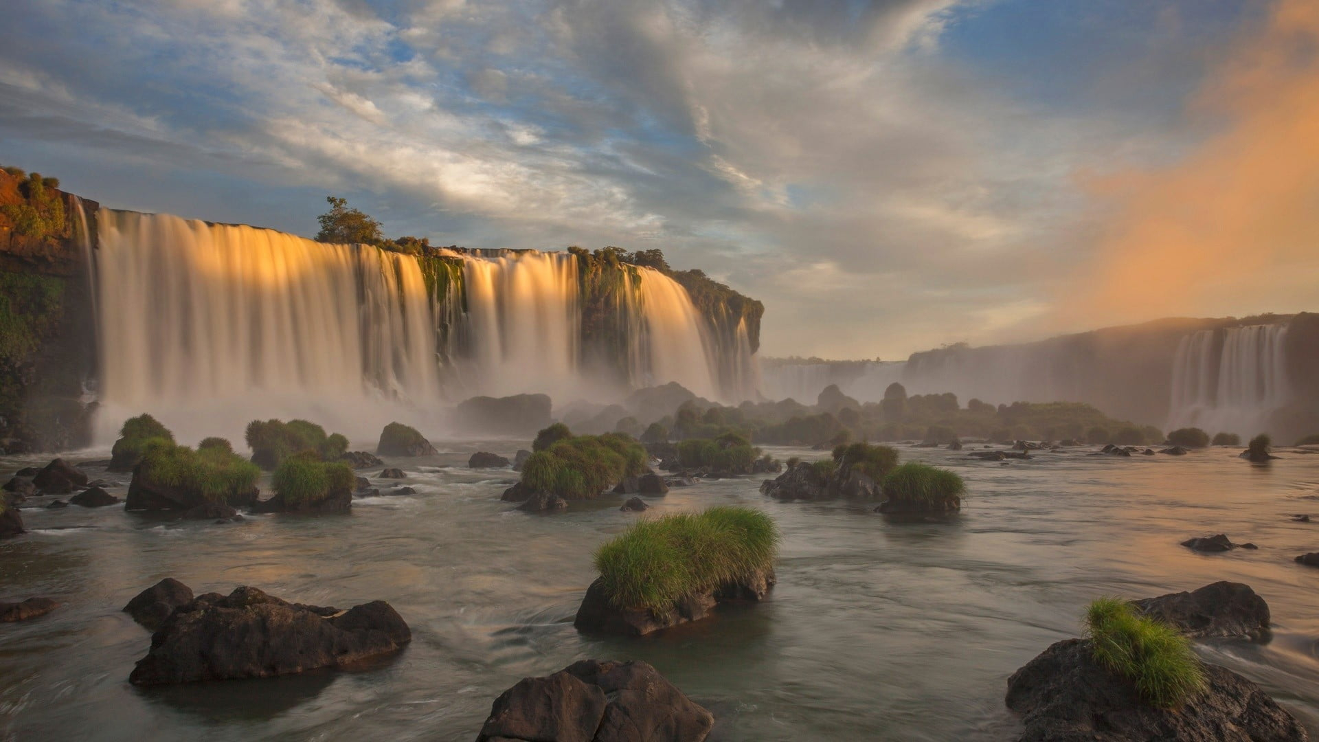 1920x1080 Niagara Falls, river, waterfall, Brazil, Iguazu Falls HD wallpaper |
