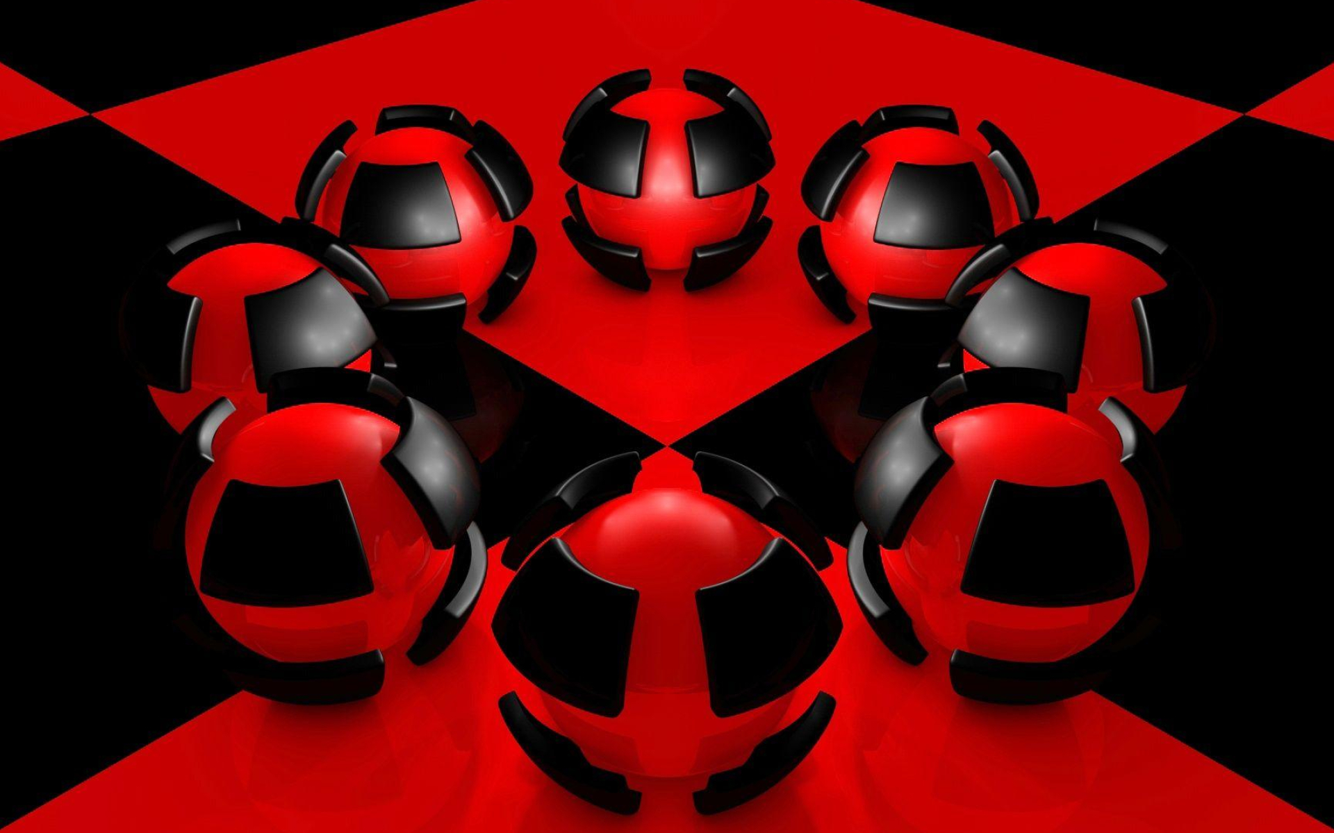 1920x1200 3d Black Red Wallpapers