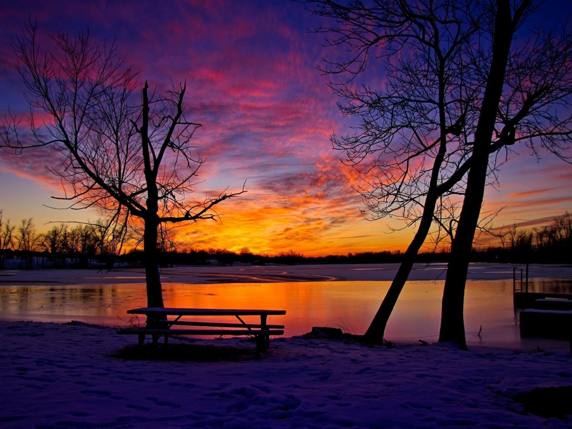 1920x1440 Sunset Winter Wallpapers Top Free Sunset Winter Backgrounds
