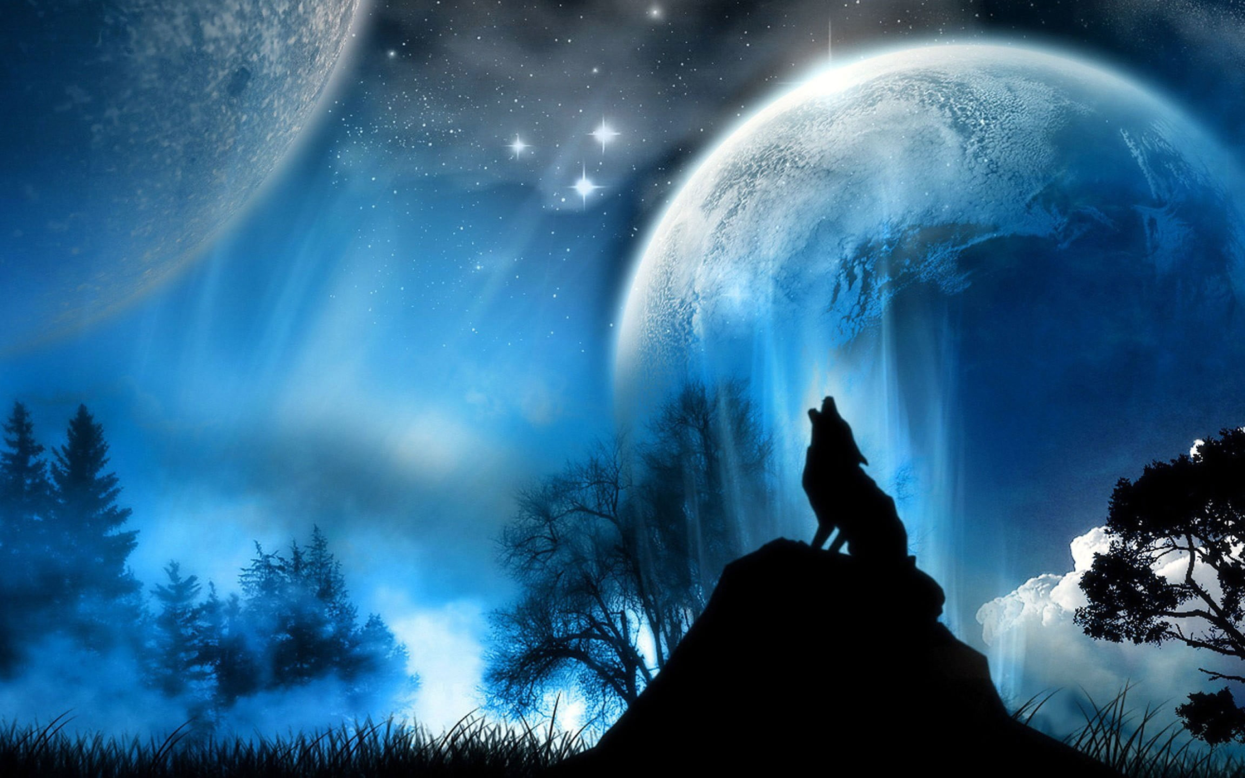 2560x1600 Wolf howling digital wallpaper, wolf, vector HD wallpaper