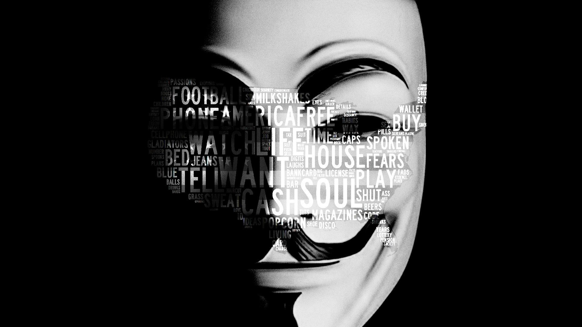 1920x1080 anonymous, Typography, Usa, Soul, Masks, Guy, Fawkes, Commercial Wallpapers HD / Desktop and Mobile Backgrounds