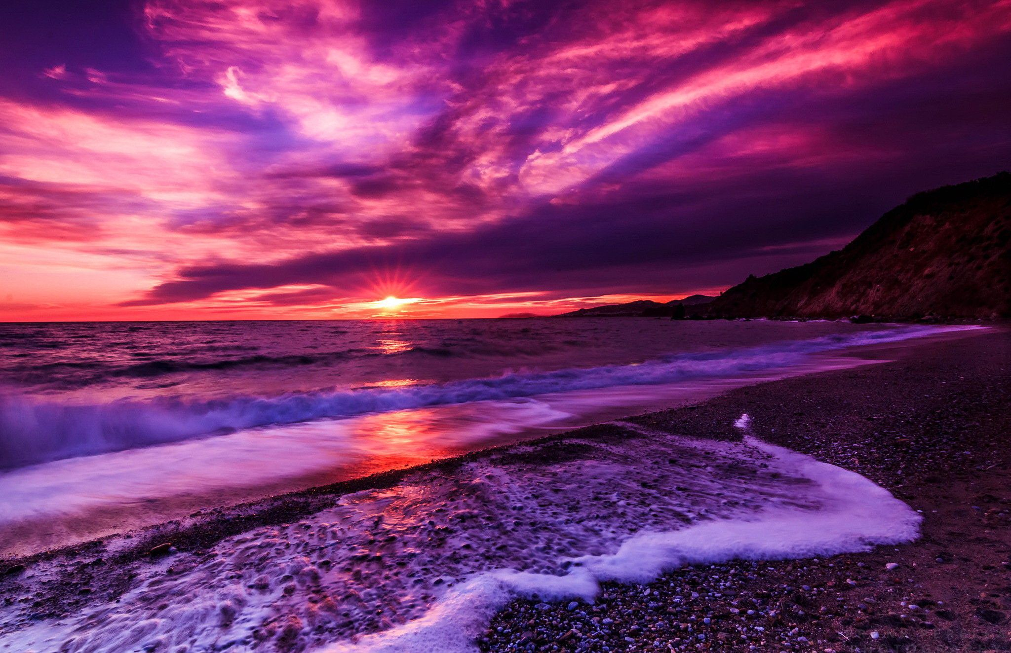 2048x1324 Pink Beach Sunset Wallpapers Top Free Pink Beach Sunset Backgrounds