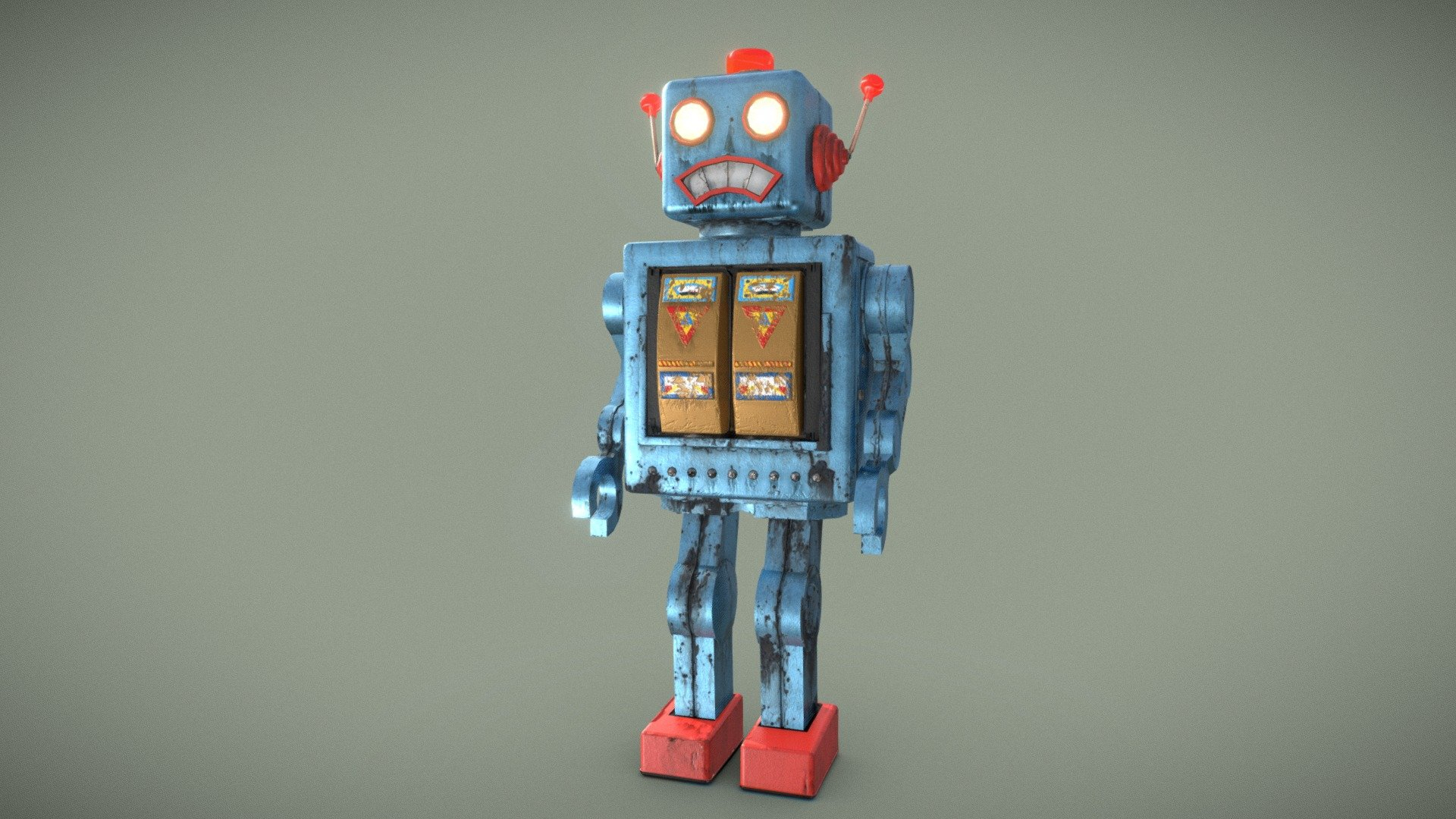 1920x1080 Retro Robot Download Free 3D model by Matthew (@) [2ab7c9c