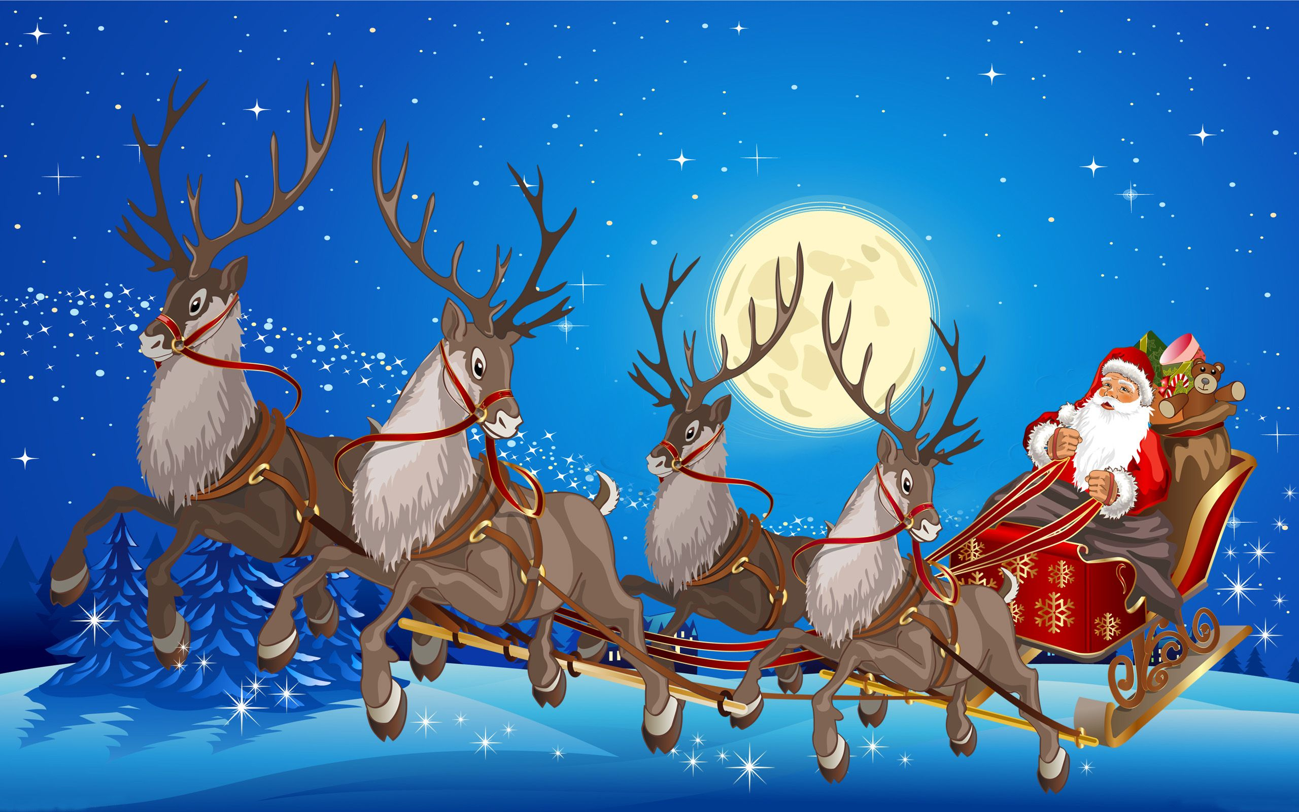 2560x1600 Santa and Reindeer Wallpapers Top Free Santa and Reindeer Backgrounds