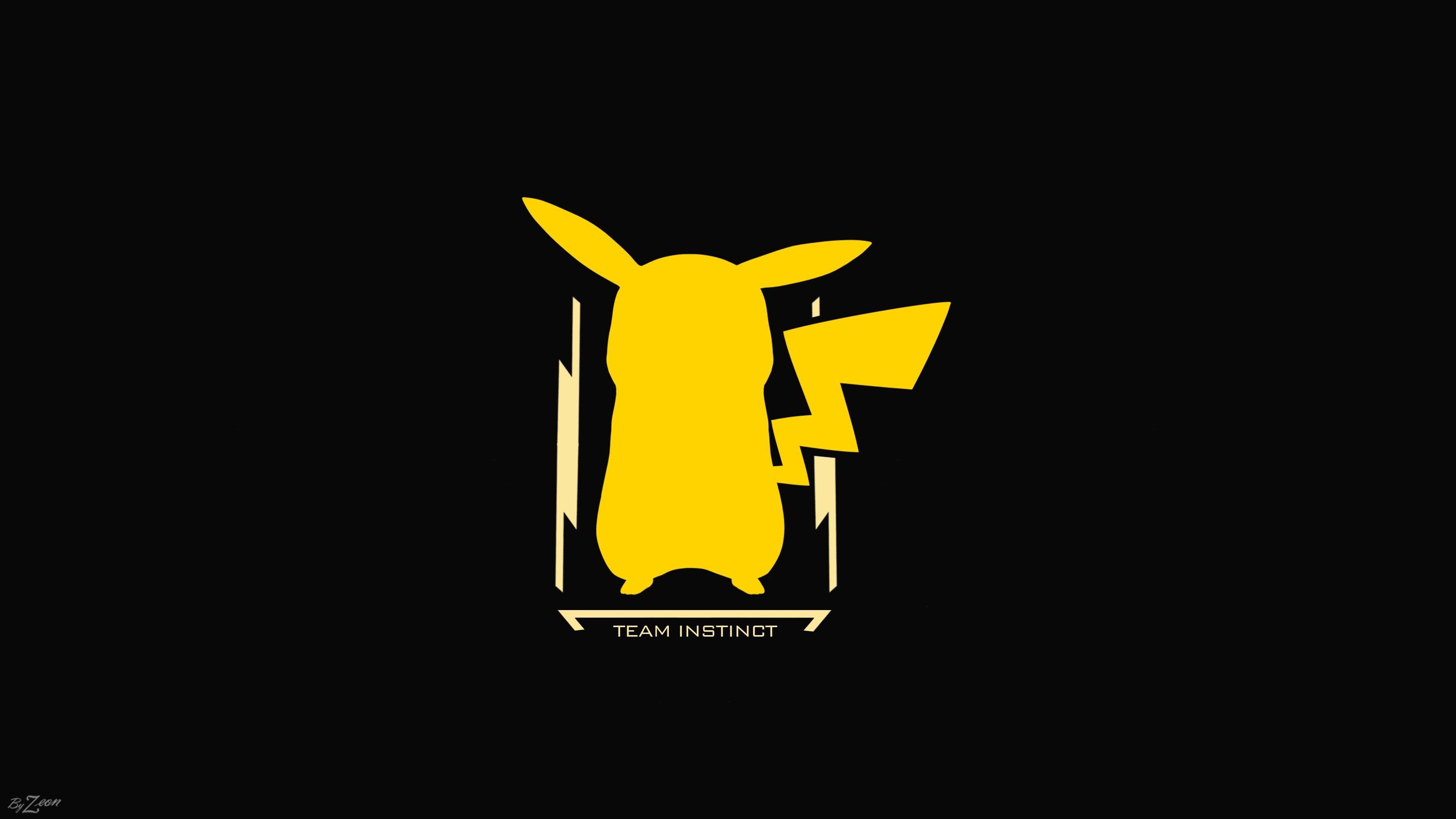 3840x2160 Pokemon Pikachu illustration #Pok&Atilde;&copy;mon Team Instinct #Pikachu Pokemon Go #anime #4K #wallpaper #hdw&acirc;&#128;&brvbar; | Logo wallpaper hd, Pikachu wallpaper, Pokemon go team instinct
