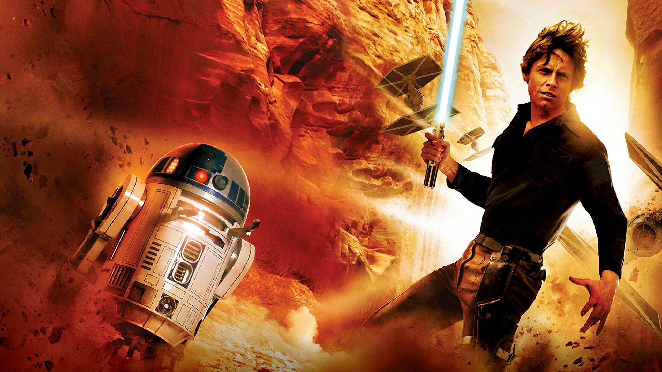 2560x1440 Lightsaber Luke Skywalker R2 D2 Star Wars Wallpaper Resolution: ID:905052