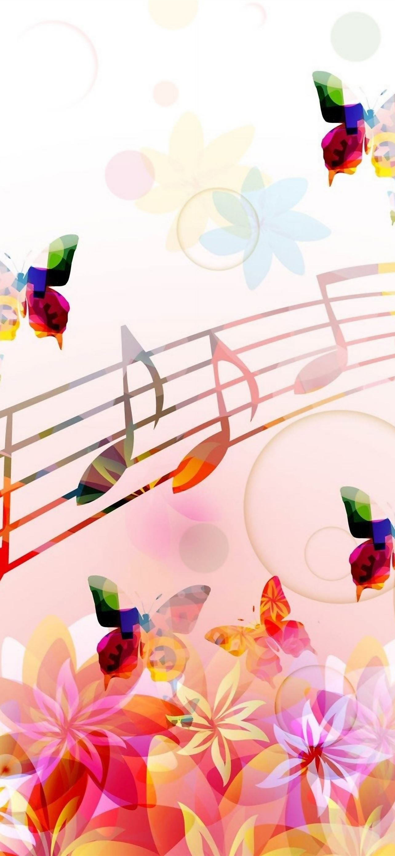 1284x2778 Musical Notes Butterflies iPhone Wallpapers Free Download