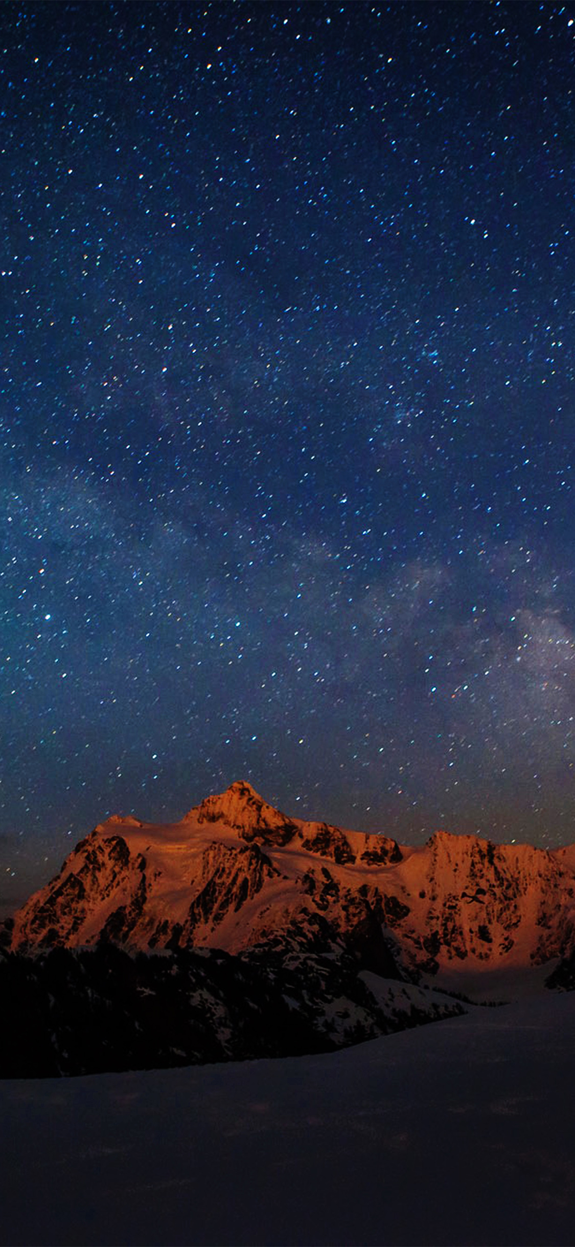 1125x2436 | iPhone11 wallpaper | nf70-starry-night-skymountain-nature